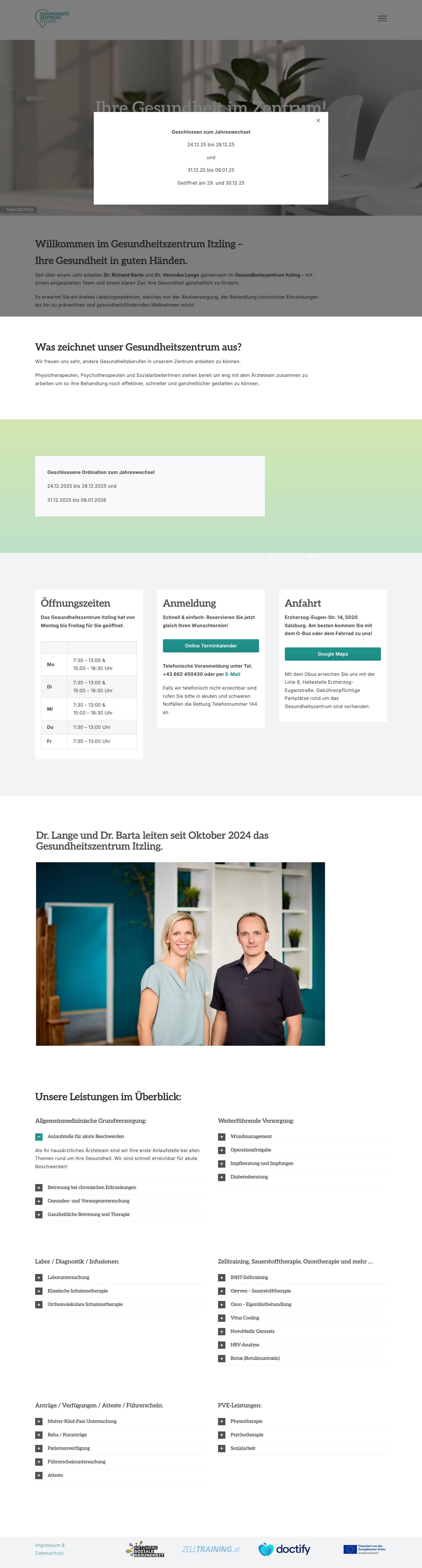 Gesundheitszentrum Itzling - Full Screenshot