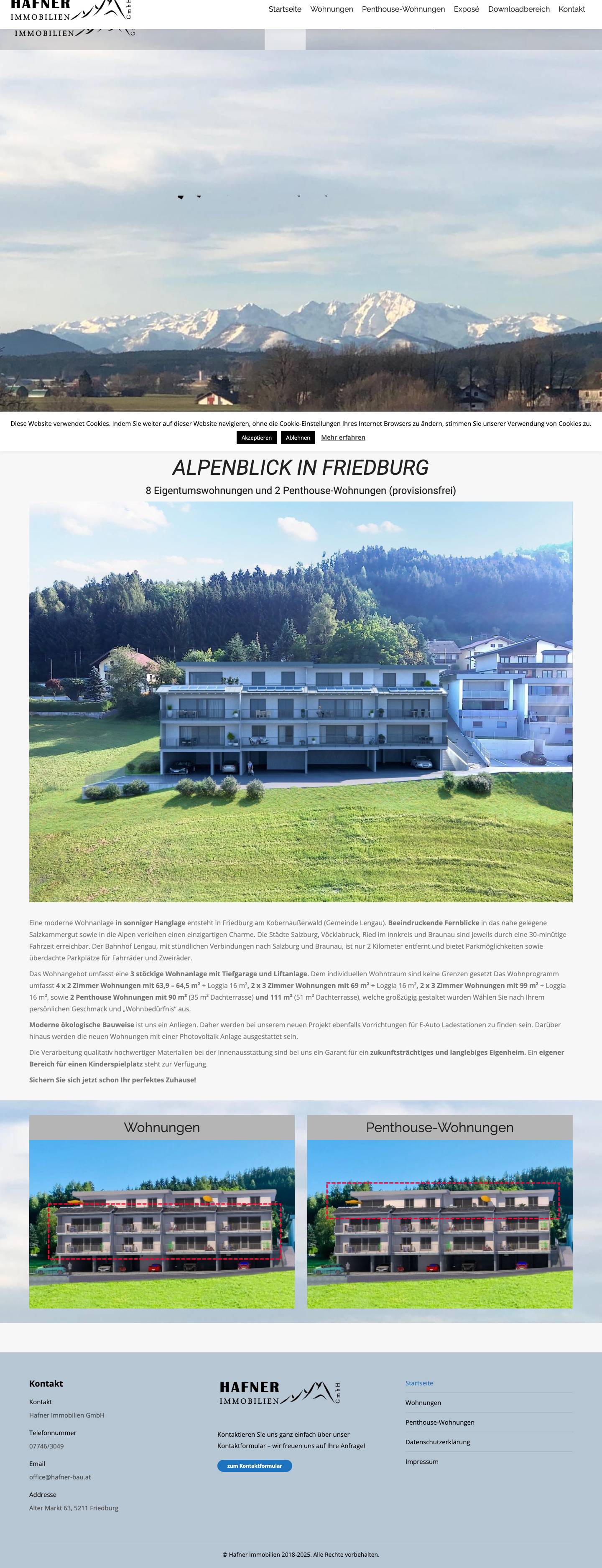 Hafner Immobilien | (Penthouse-) Wohnung in Friedburg - Full Screenshot