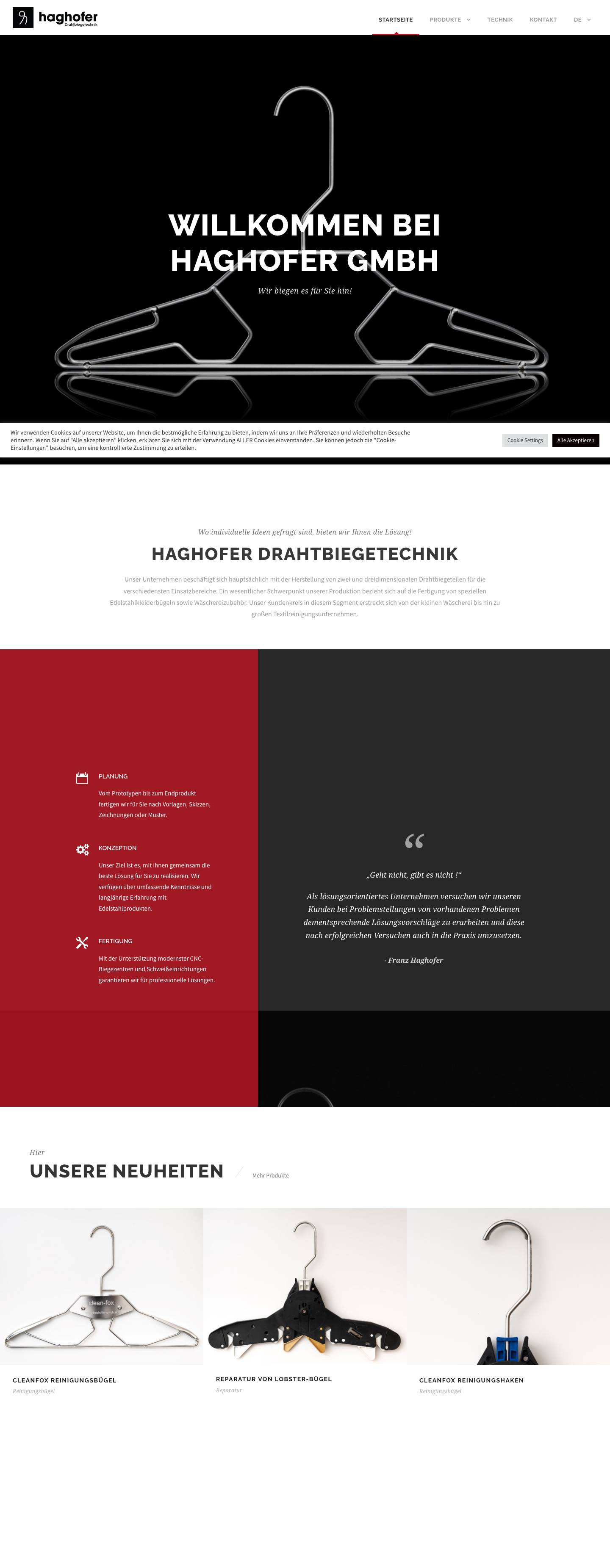 Startseite - Haghofer GmbH - Full Screenshot