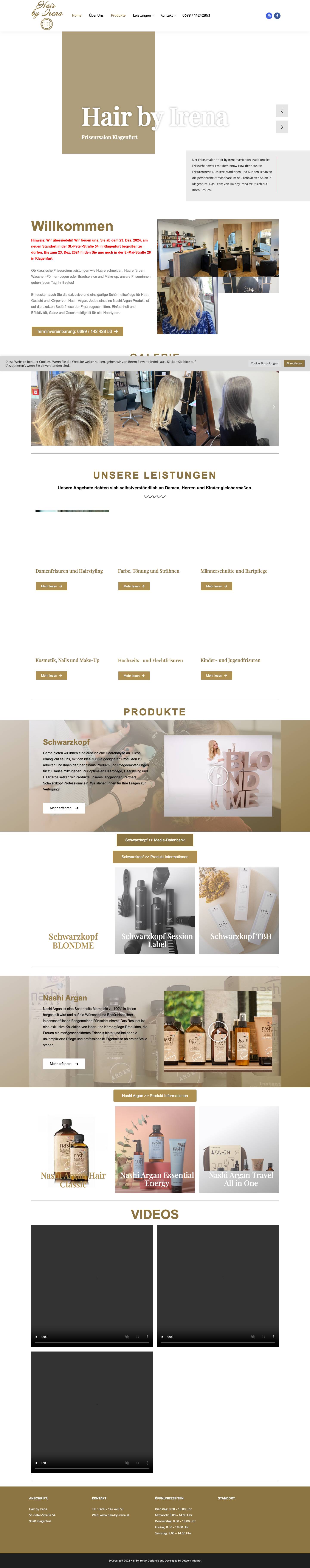 Hair by Irena - Friseursalon in Ebenthal bei Klagenfurt - Full Screenshot