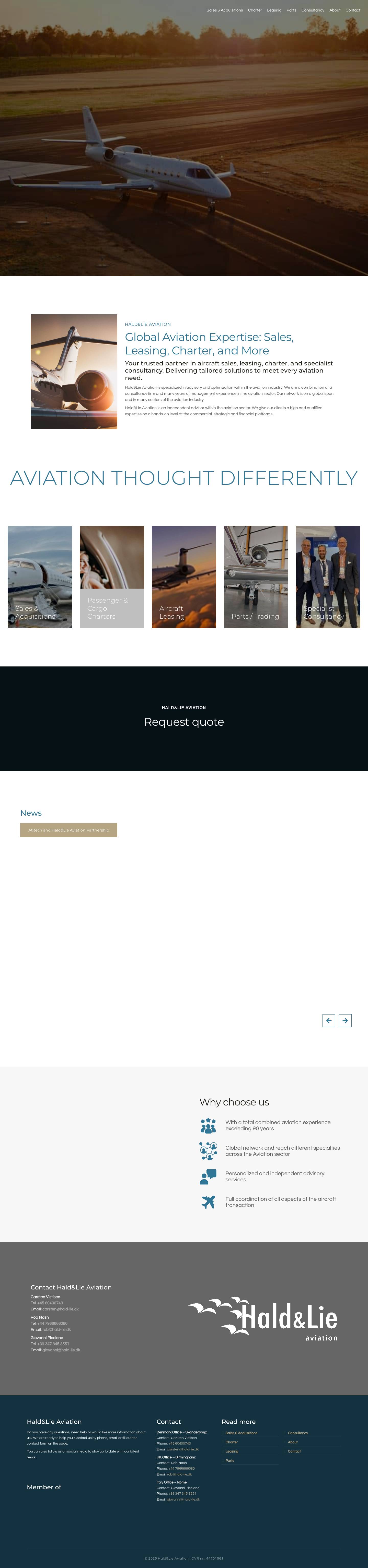 Aviation Thought Differently | Hald&Lie Aviation ApS - Full Screenshot