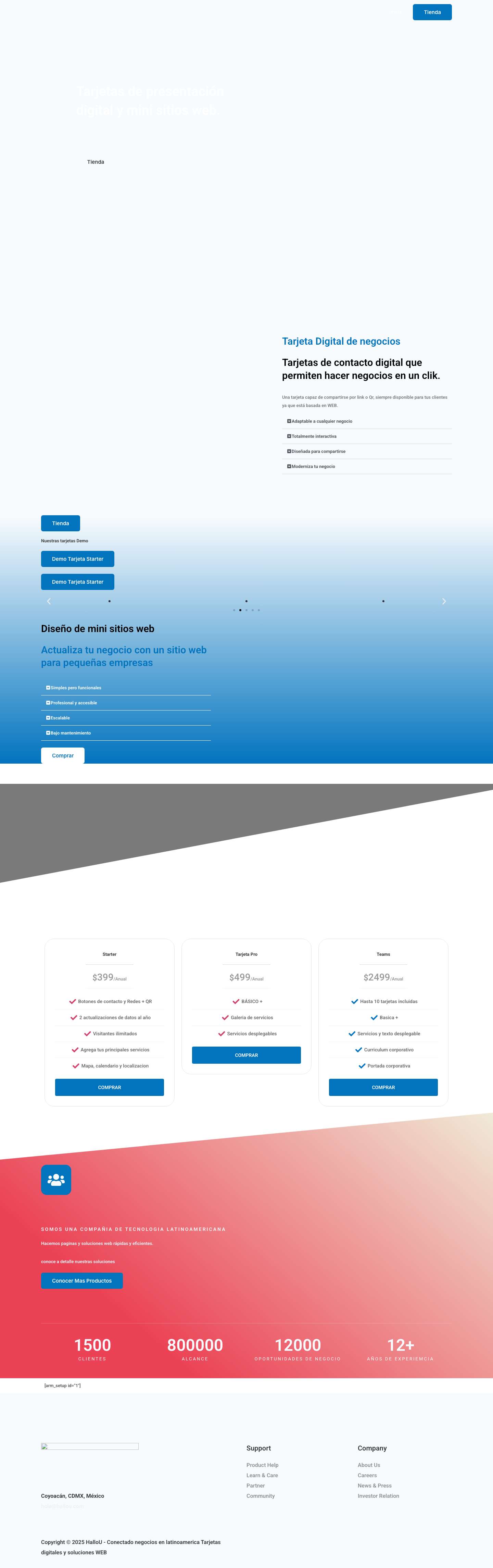 Inicio - HalloU - Conectado negocios en latinoamerica - Full Screenshot