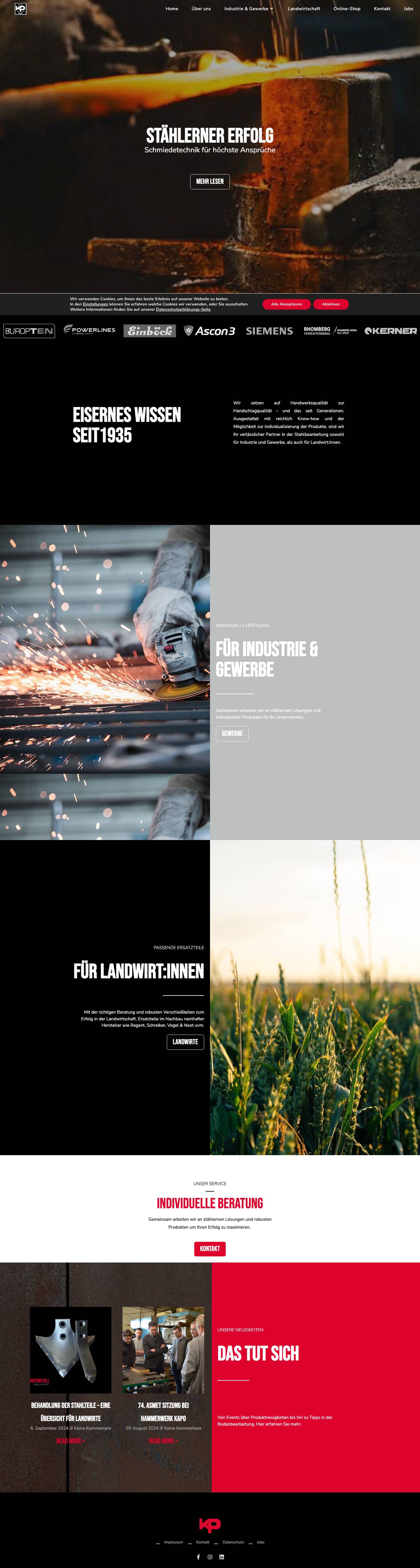 Hammerwek Kapo - Schmiedetechnik Für Verschleißteile Und Mehr - Full Screenshot