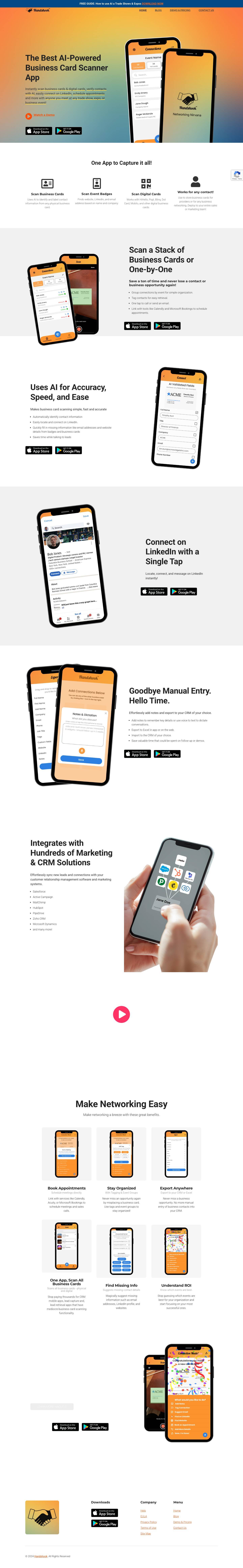 Best Business Card Scanner App with AI - Handshook - Handshook.app - Full Screenshot