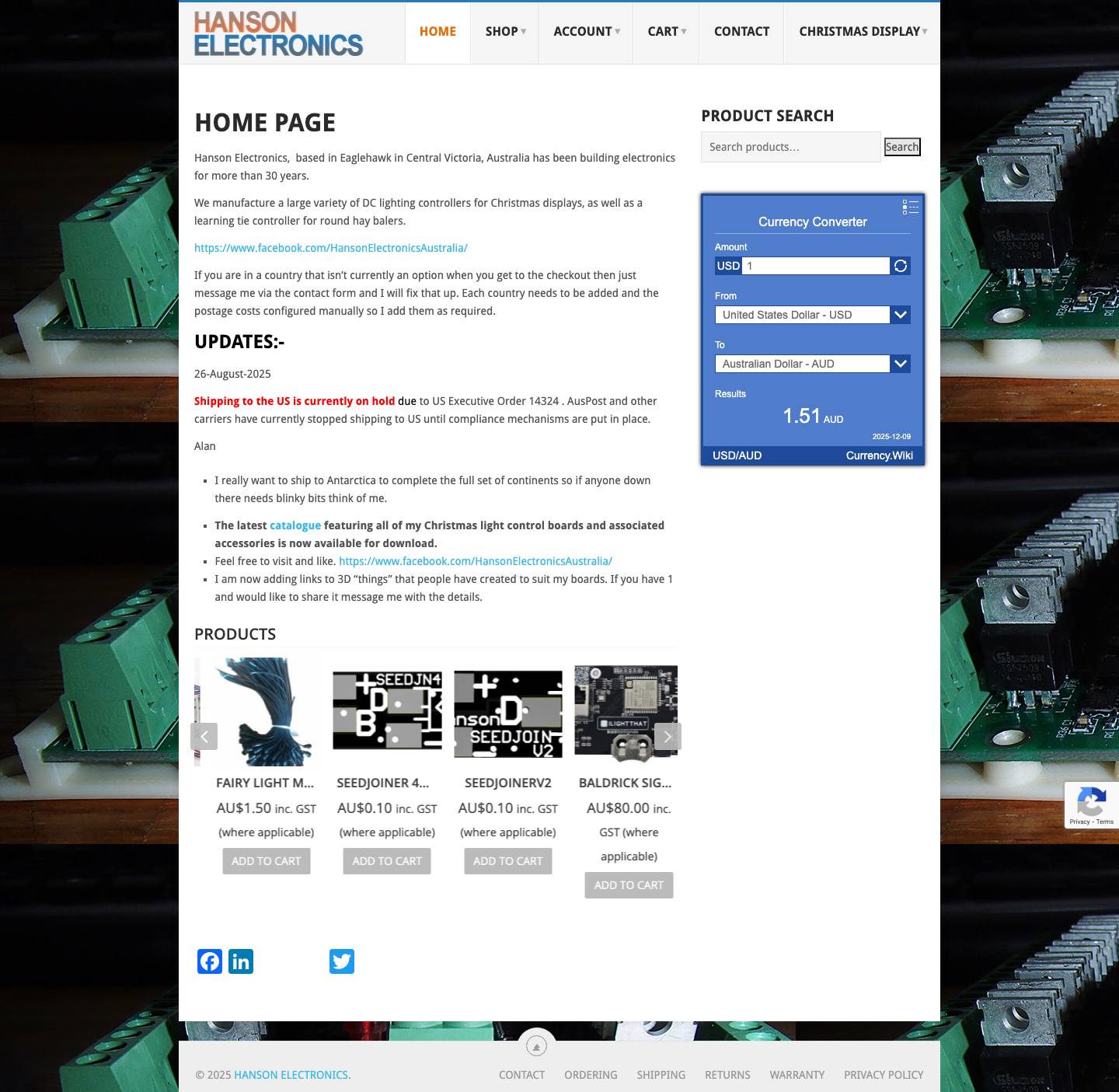 Hanson Electronics - Full Screenshot