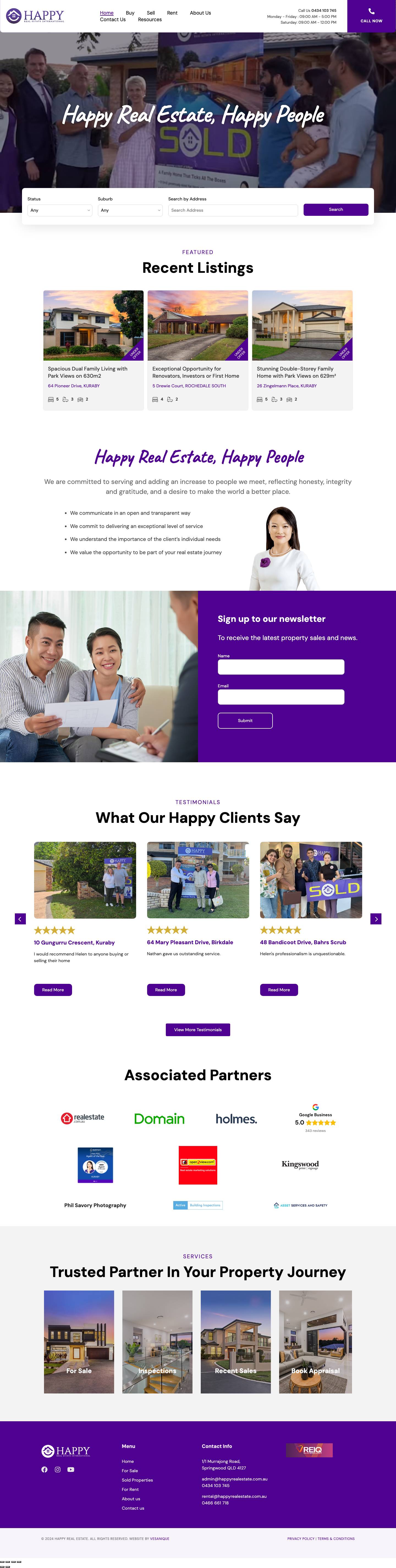 Happy Real Estate International - Properties to Buy, Sell and Invest - Full Screenshot