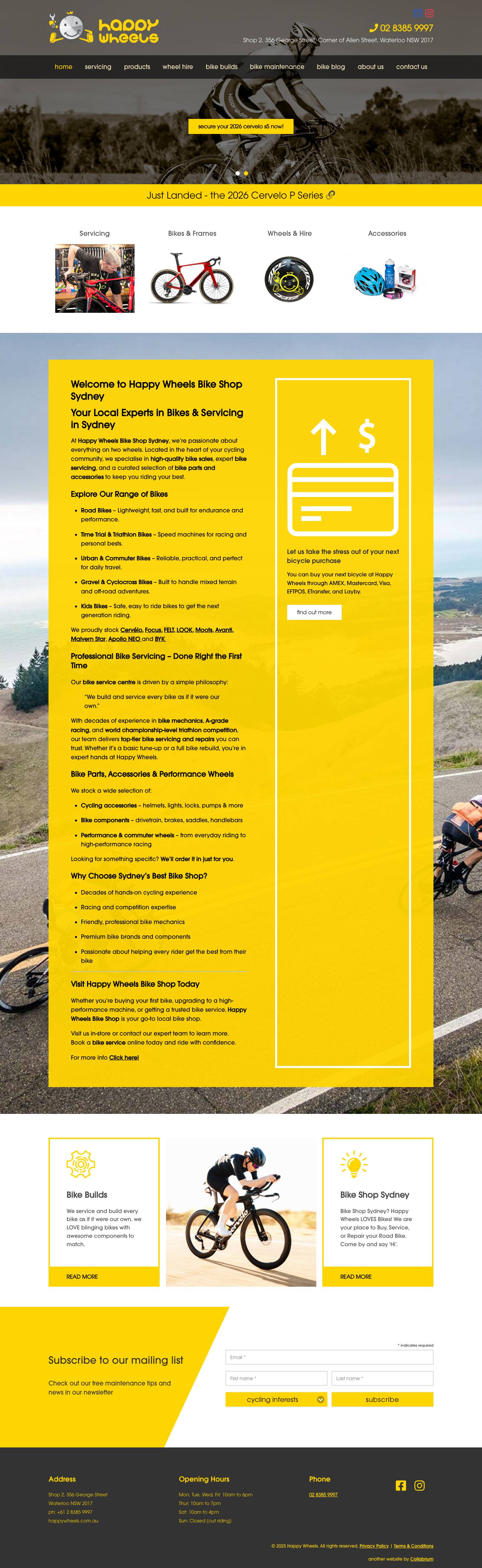 Happy Wheels Bike Shop Sydney | Cervelo, Focus, Look : Happy Wheels - Full Screenshot