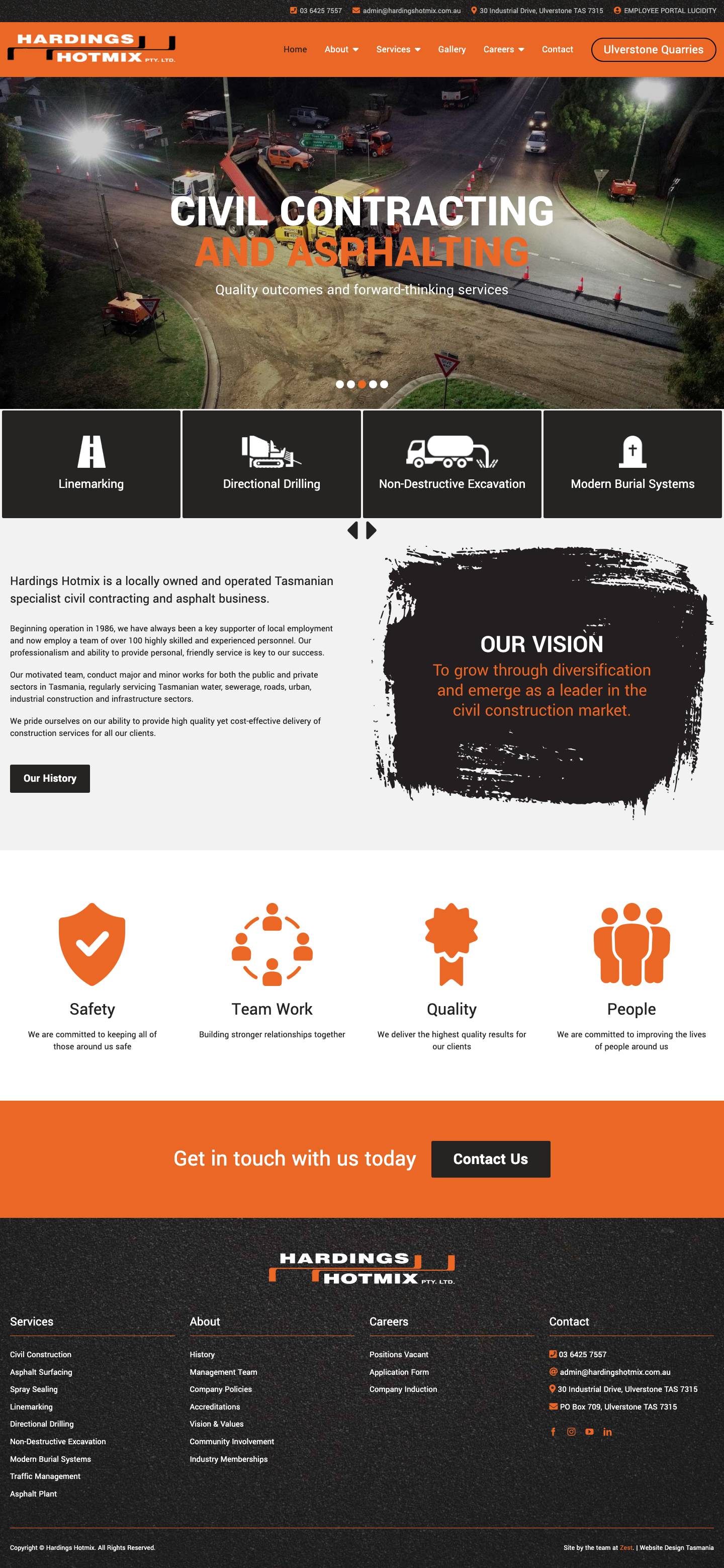 Specialist Civil Contracting & Asphalting | Hardings Hotmix Pty Ltd - Full Screenshot