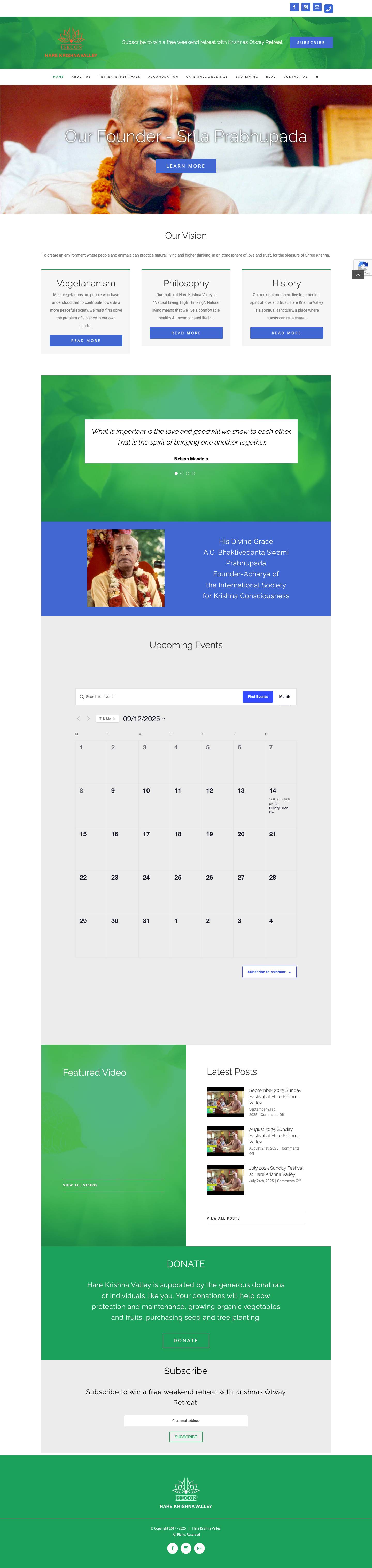 Home - Hare Krishna Valley - Full Screenshot