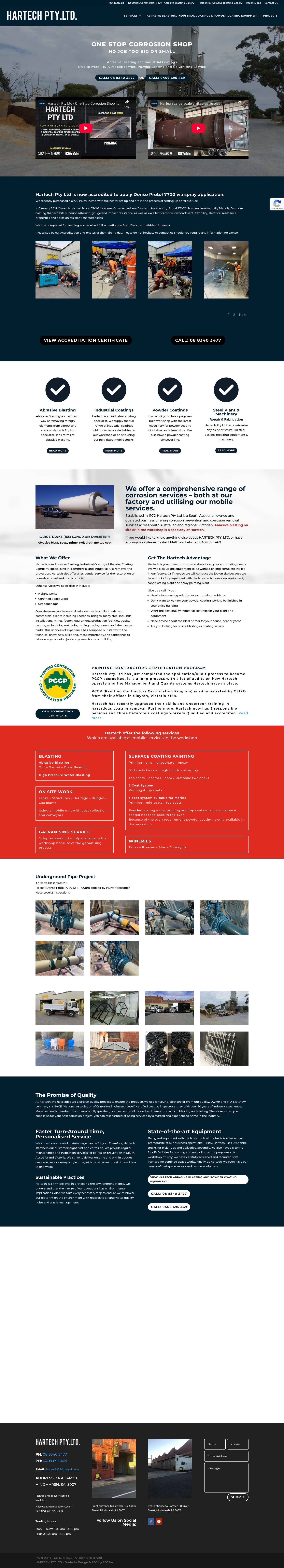 CORROSION SPECIALISTS In SA - HARTECH PTY.LTD. - Full Screenshot
