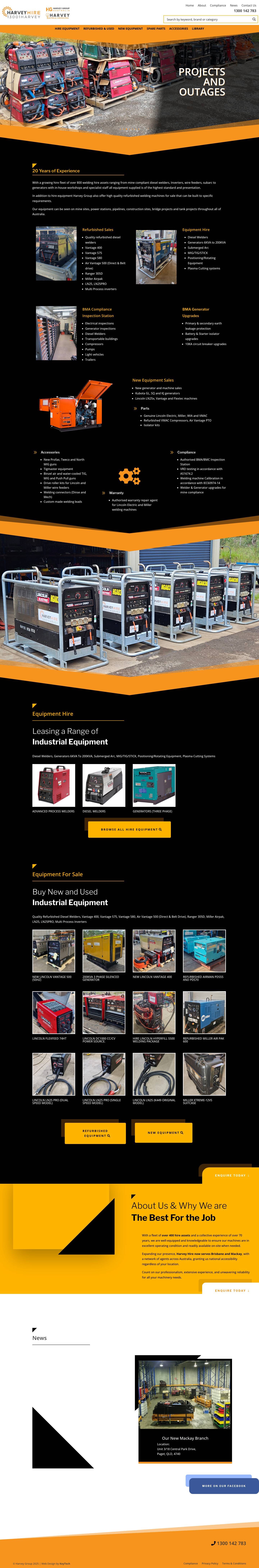 Harvey Hire - Industrial Equipment Hire & Sales - Full Screenshot