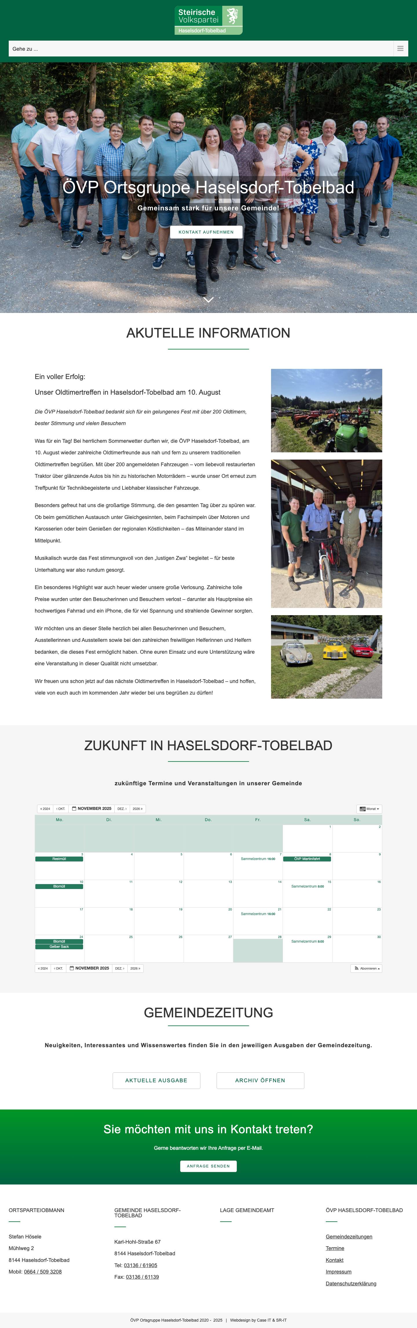 Home - ÖVP Ortsgruppe - Haselsdorf-Tobelbad - Full Screenshot