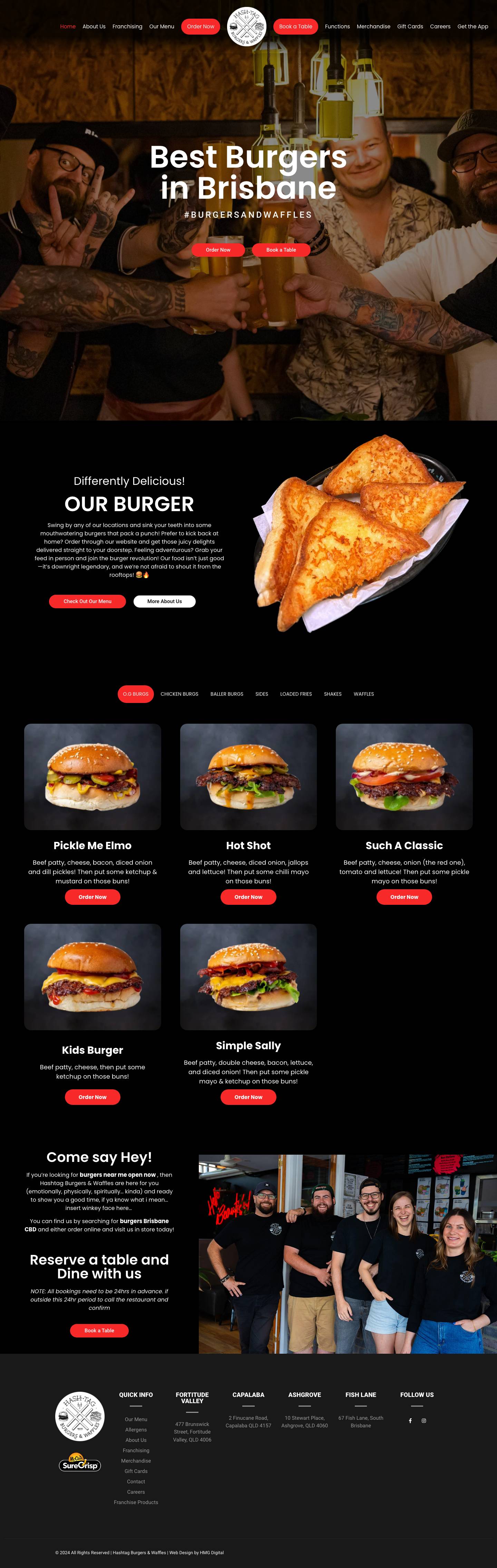 Best Burgers in Brisbane | Hashtag Burgers & Waffles - Full Screenshot