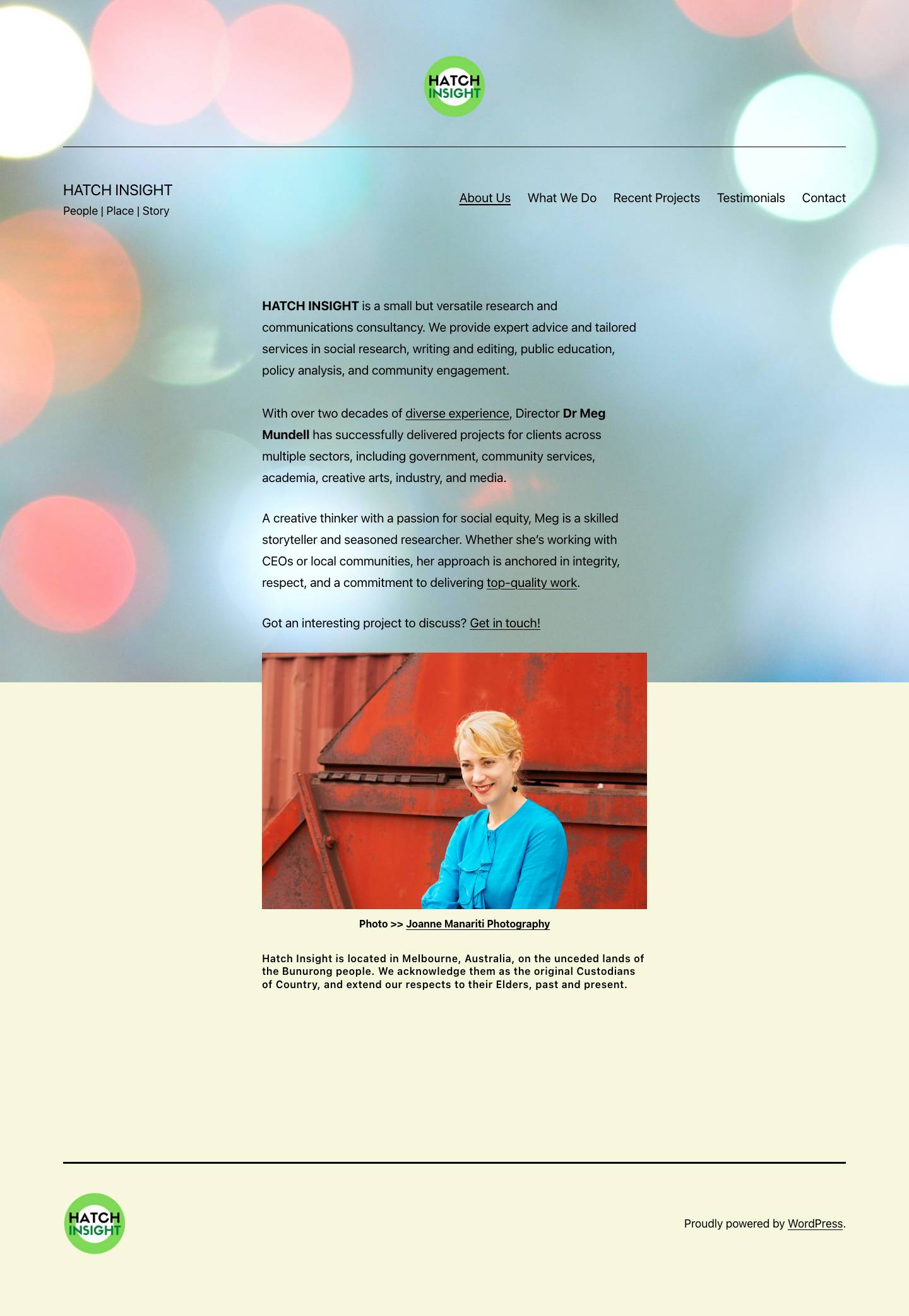 About Us | Hatch Insight % - Full Screenshot