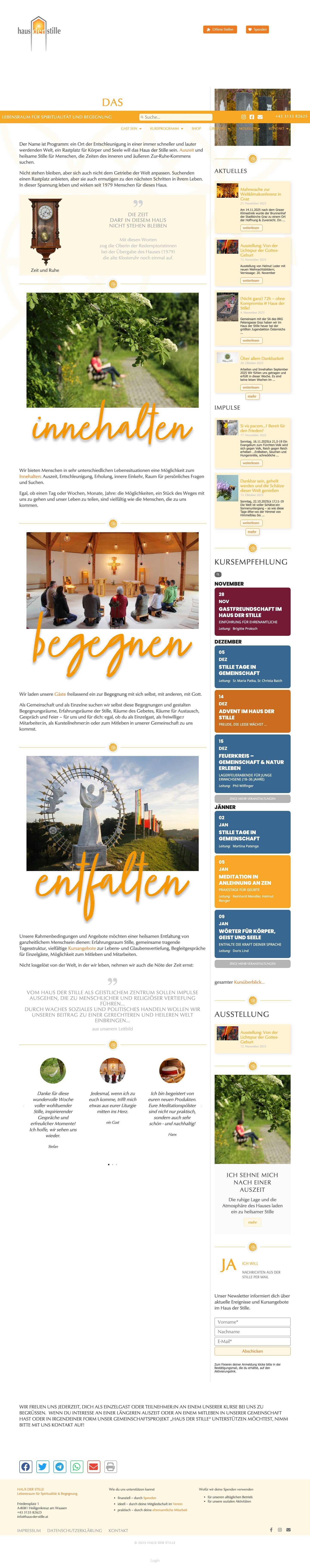 HOME - HAUS DER STILLE - Full Screenshot