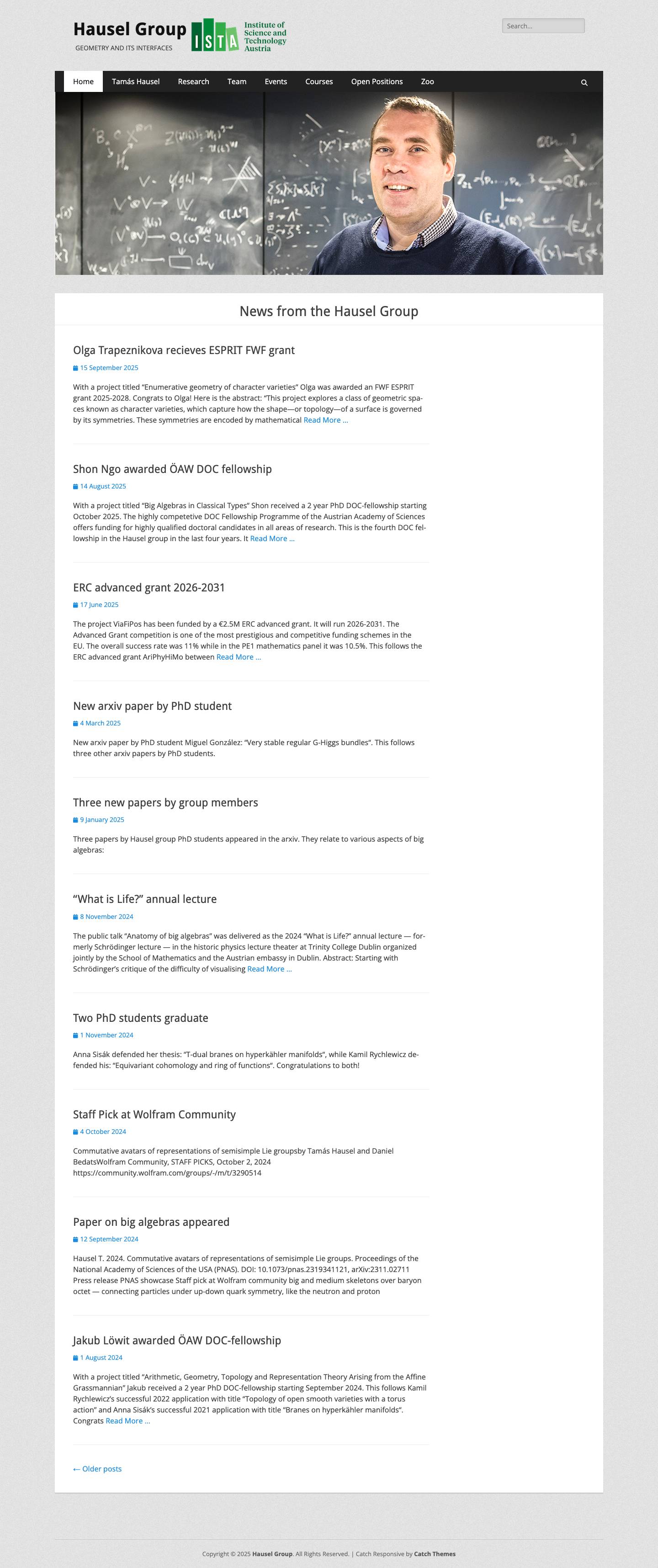 Hausel Group – GEOMETRY AND ITS INTERFACES - Full Screenshot