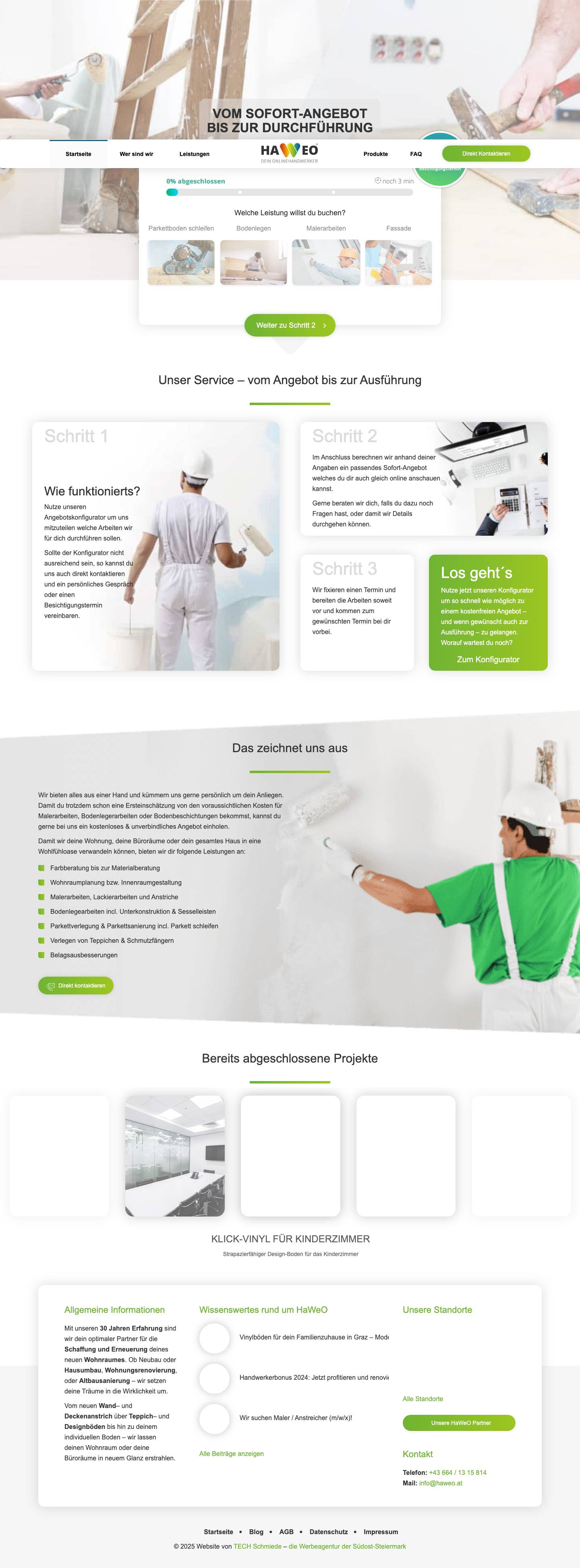 Bodenleger, Vinyl/Parkettboden, Maler: HaWeO OnlineHandwerker - Full Screenshot