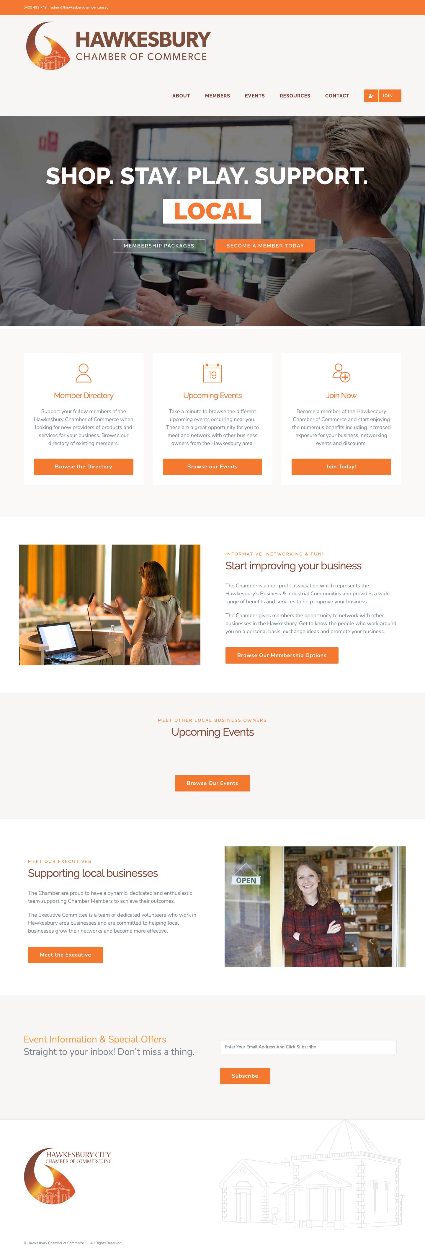 Hawkesbury Chamber of Commerce - Network with other local businesses - Full Screenshot