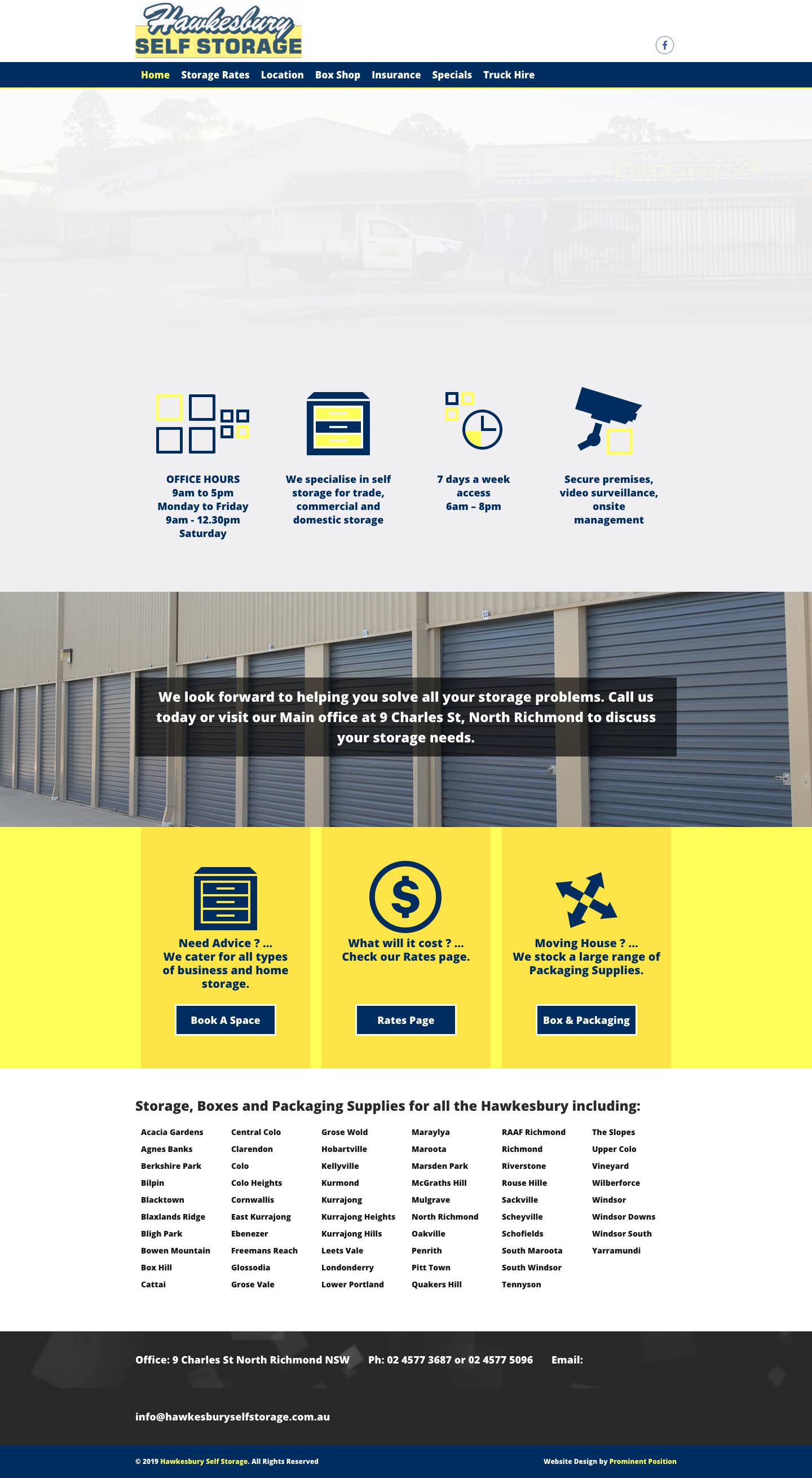 Hawkesbury Self Storage - Full Screenshot