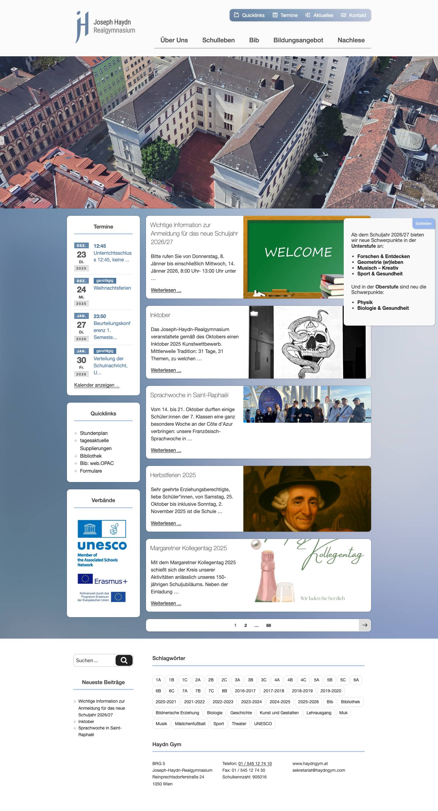 Joseph Haydn Realgymnasium – BRG5 – Wien - Full Screenshot