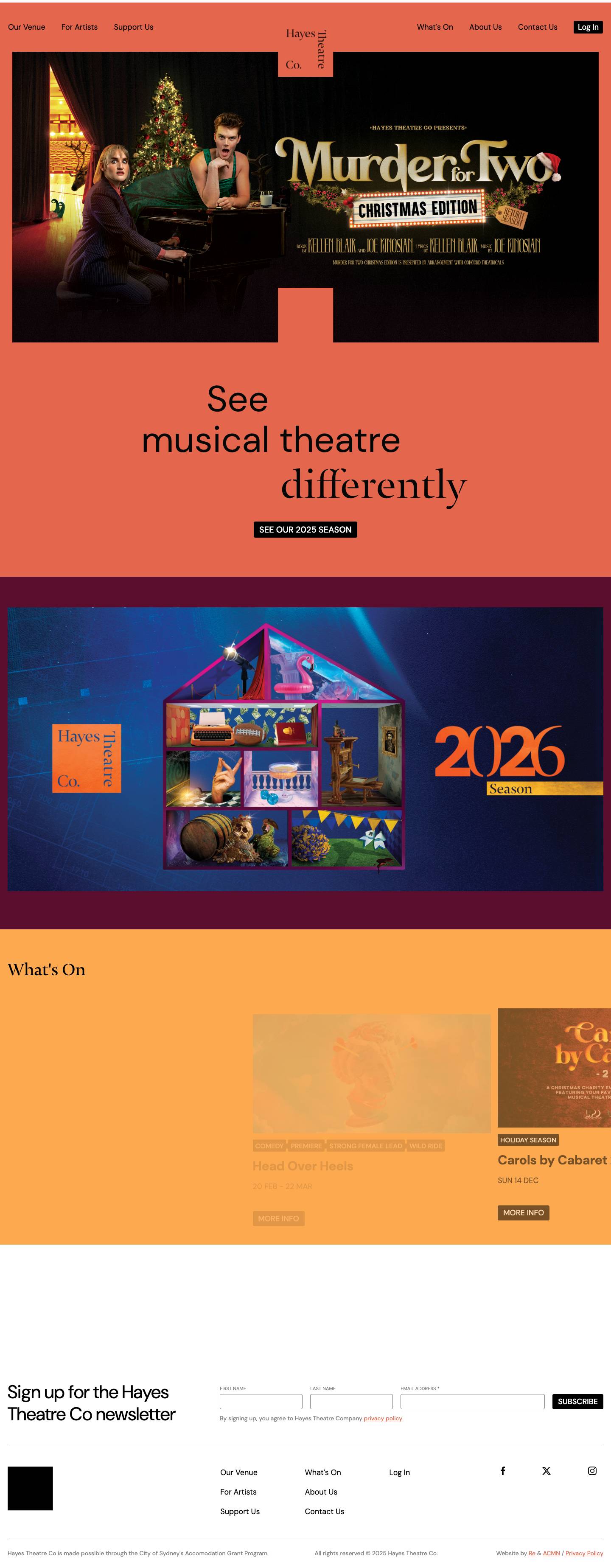 Hayes Theatre Co | See musical theatre differentlyHayes Theatre Co | See musical theatre differently - Full Screenshot