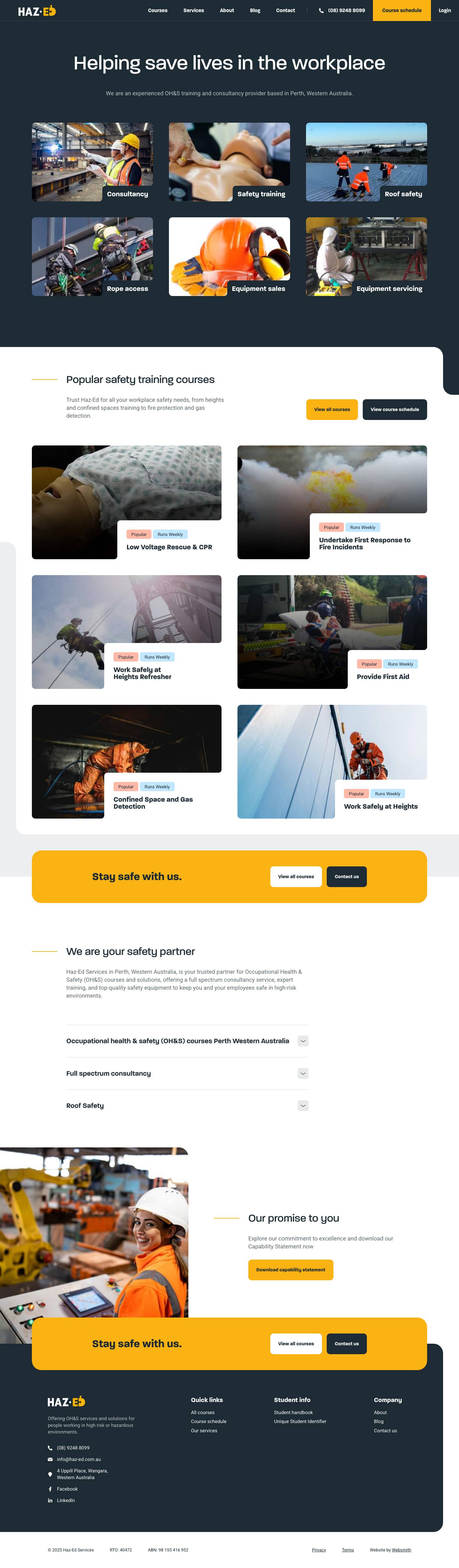 Workplace Health and Safety Training | Haz-Ed - Full Screenshot