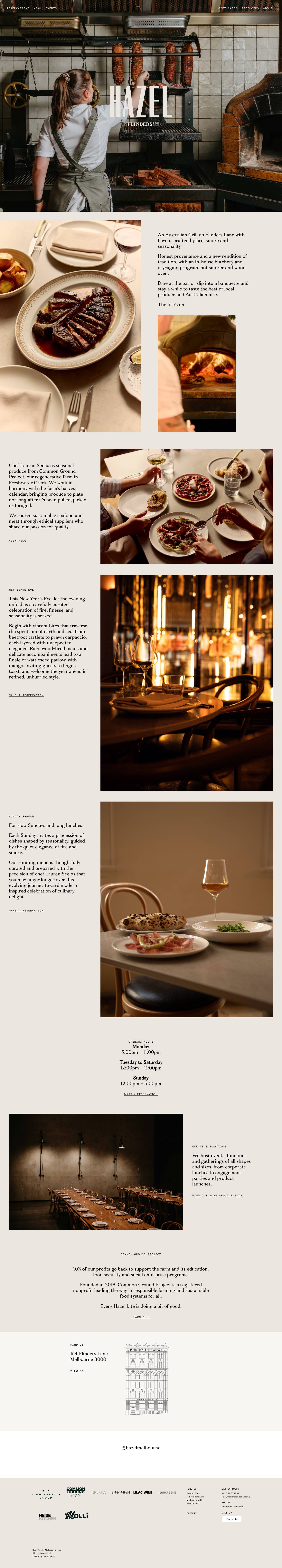 Home - Hazel RestaurantMULBERY GROUP LOGO - Full Screenshot