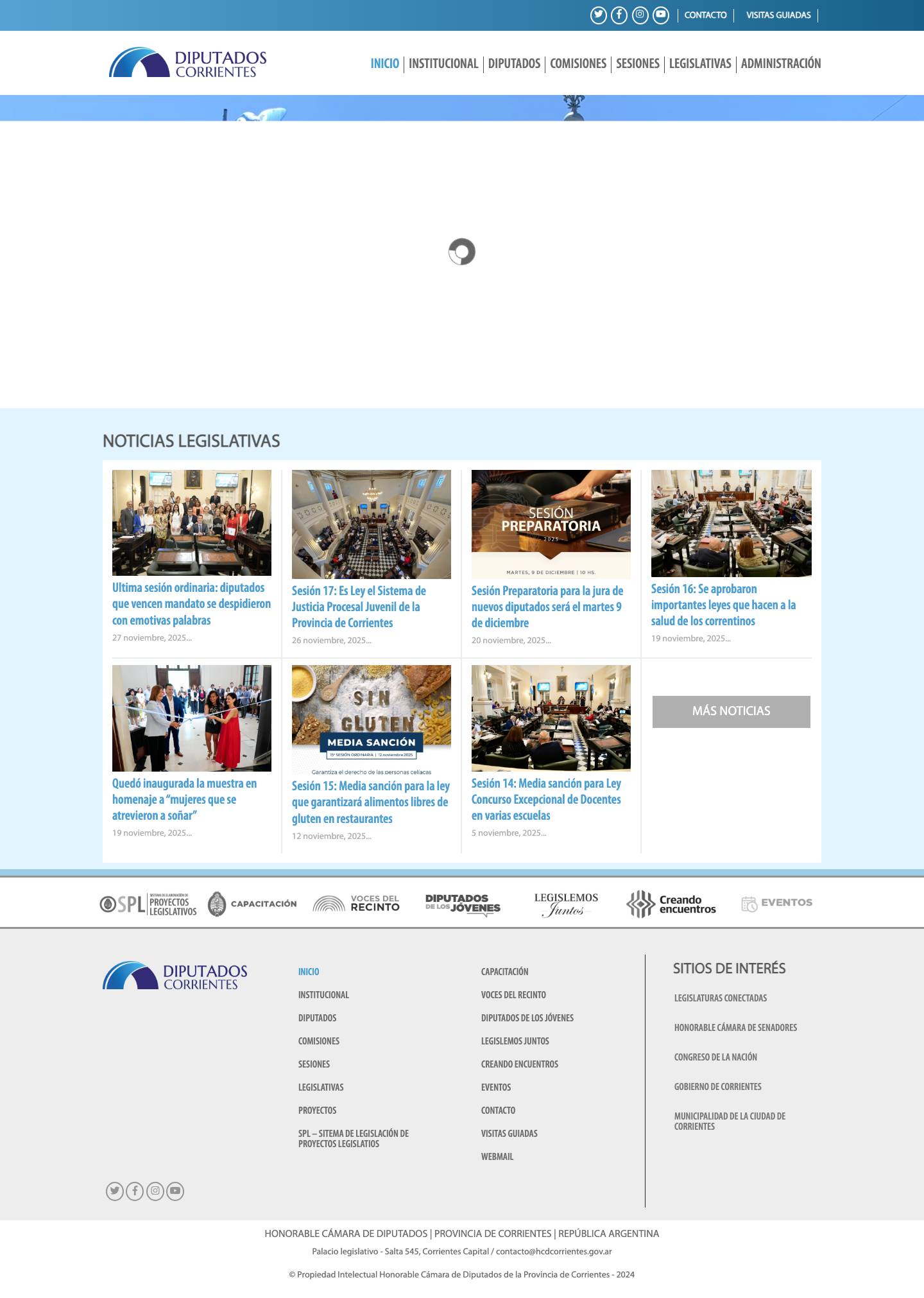 Honorable Cámara de Diputados de la Provincia de Corrientes – Sitio de la Camara de Diputados de Corrientes - Full Screenshot