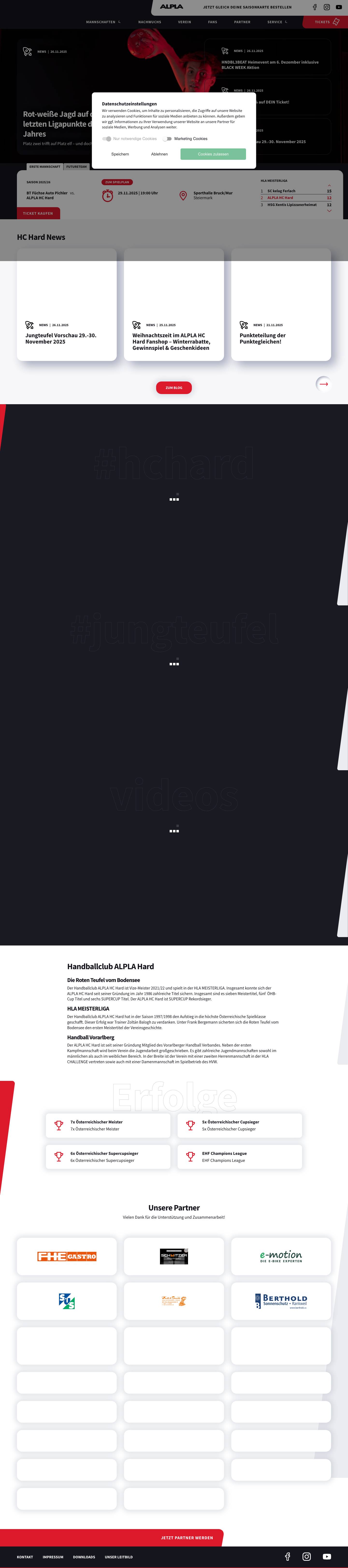 Handballclub ALPLA HC Hard - Die roten Teufel vom Bodenseefacebookinstagram-originalyoutubemap-markeralarm-clockmap-markerschraege-XLschraege-XLschraege-XLschraege-XLschraege-XLschraege-XLcupcupcupcupschraege-XLfacebookinstagram-originalyoutube - Full Screenshot