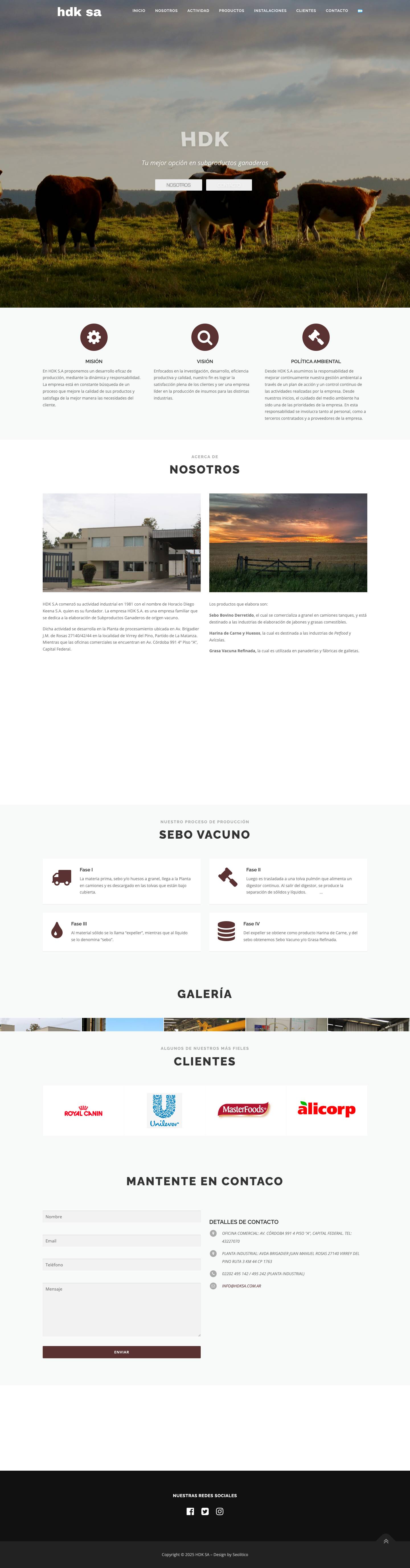 INICIO | HDK SA - Full Screenshot