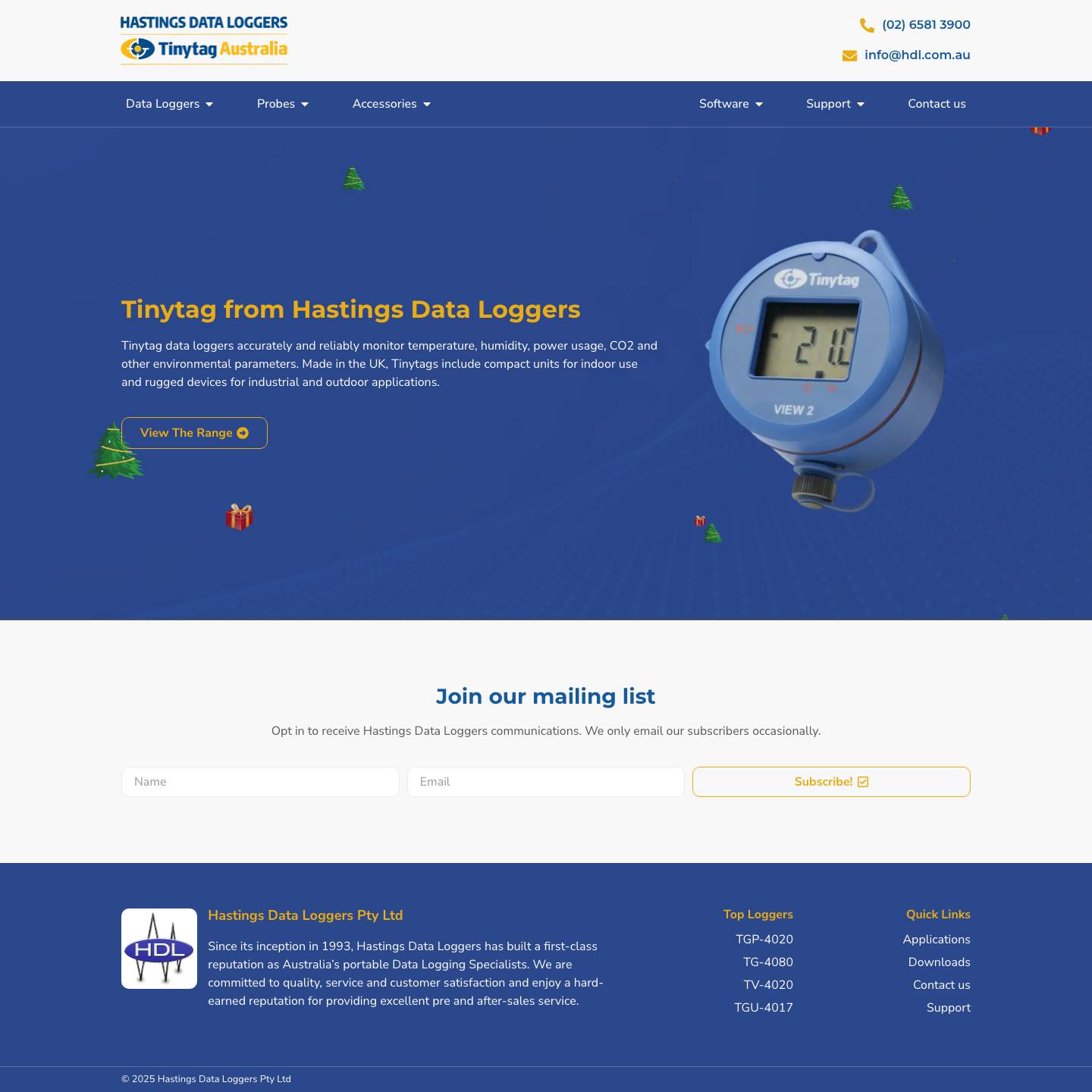 Hastings Data Loggers | Tinytag Data Loggers Australia - Full Screenshot