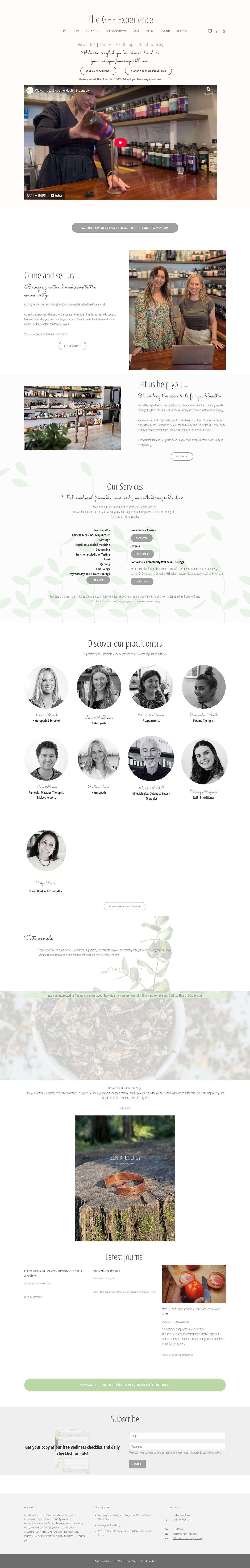 Gisborne Health Essentials - Holistic Clinic and Health Boutique - Full Screenshot