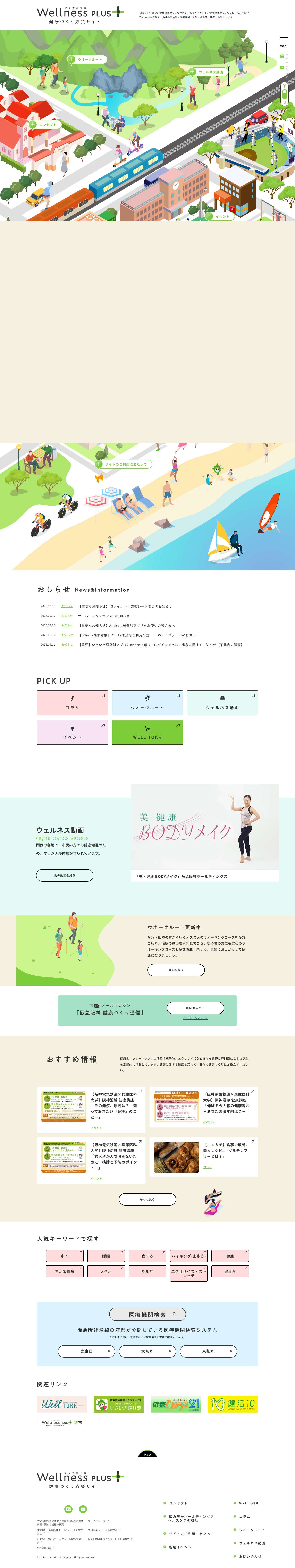 阪急阪神沿線Wellnessプラス｜阪急阪神沿線 健康づくり応援サイト - Full Screenshot