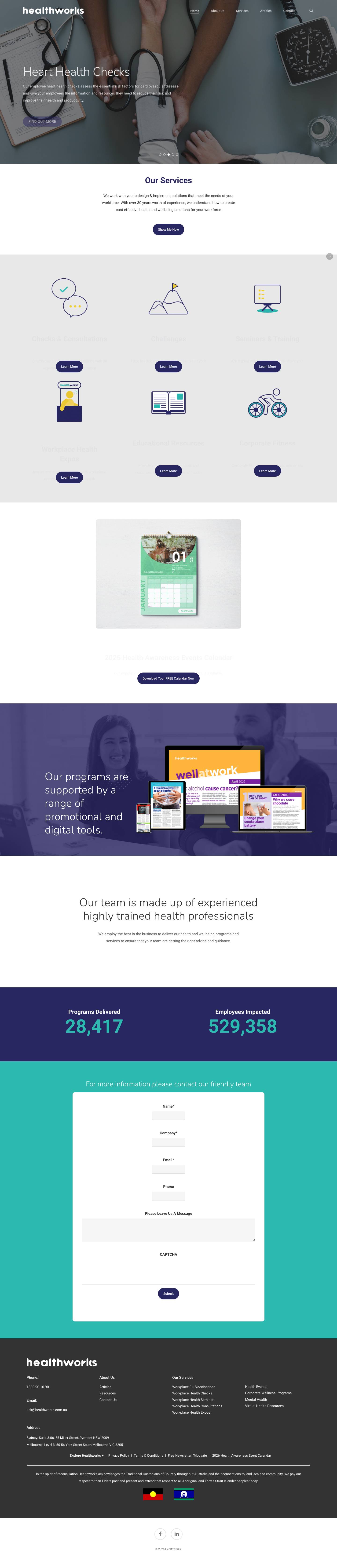 Corporate Health & Employee Wellness Programs | Healthworks - Full Screenshot