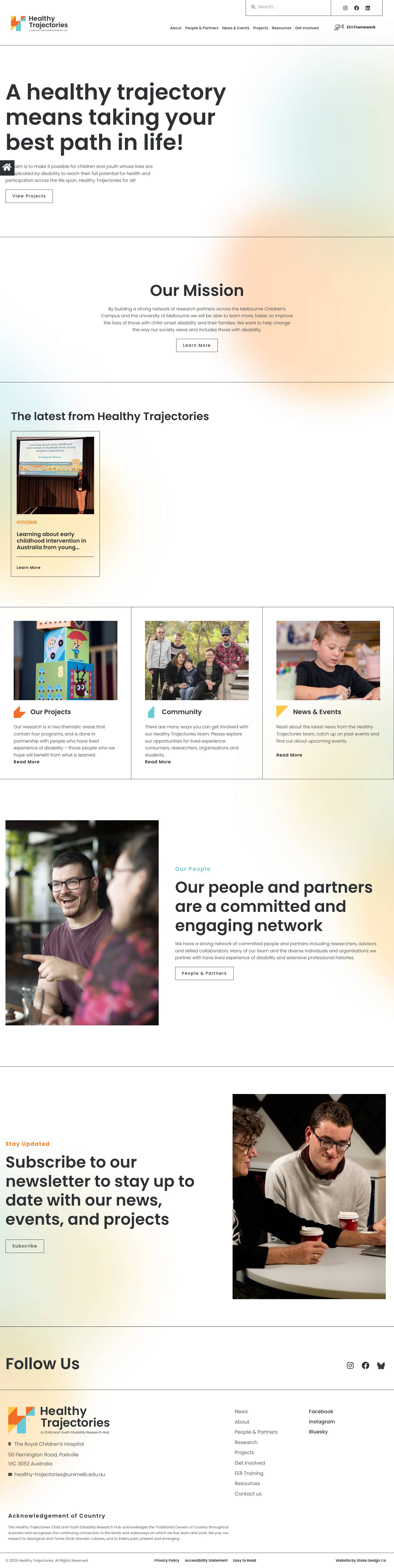 Healthy Trajectories | A Child and Youth Disability Research Hub - Full Screenshot