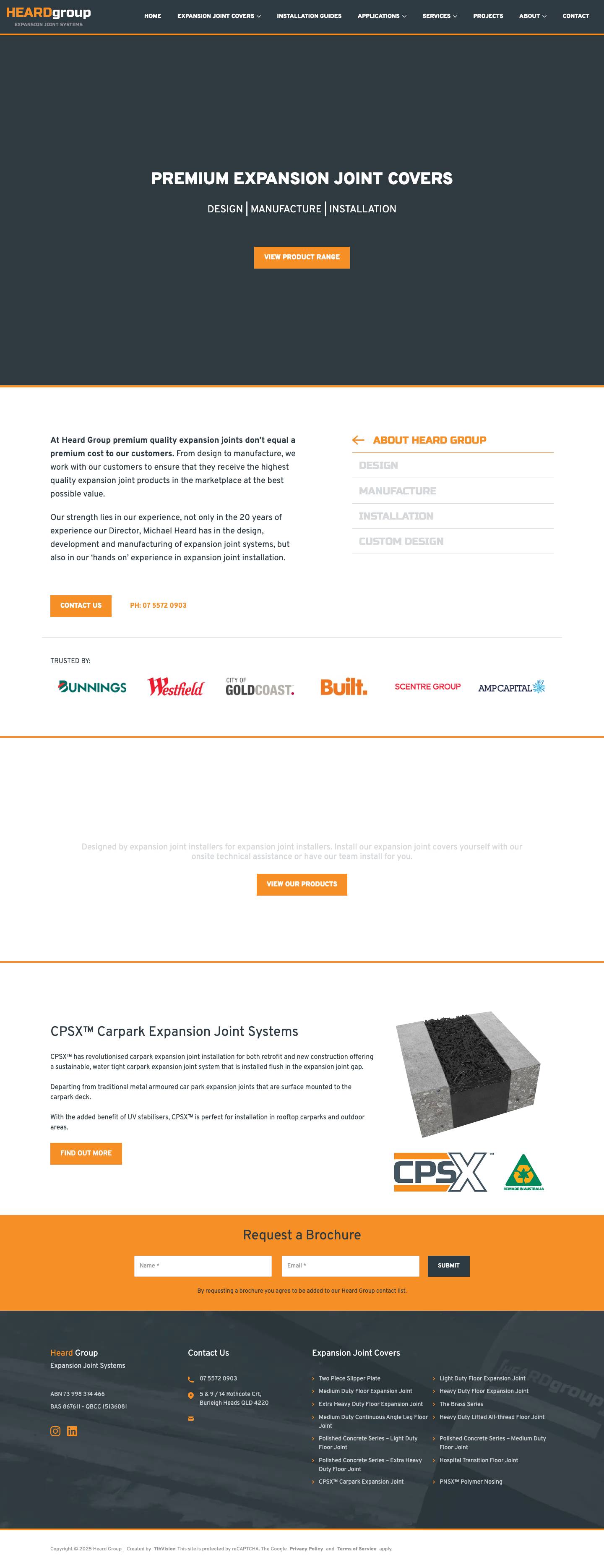 Heard Group | Expansion Joint Covers | Expansion Joint Manufacturers - Full Screenshot