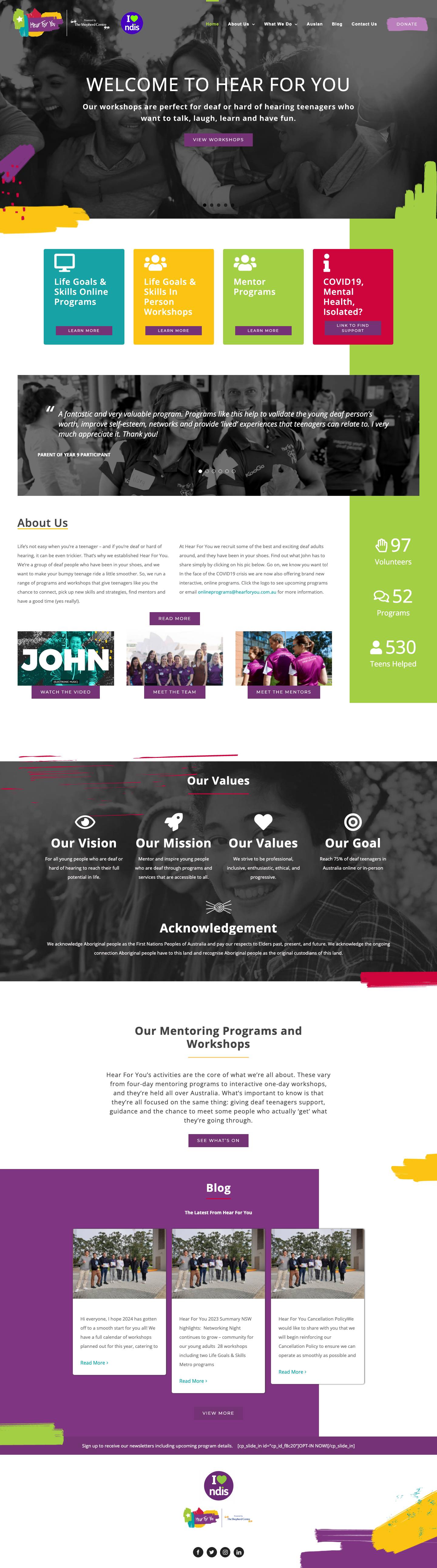 Home - Hear For You - Full Screenshot