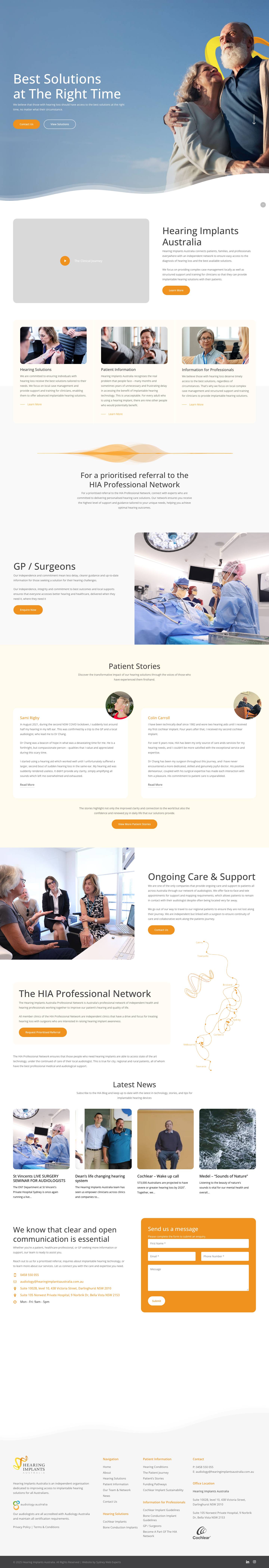 Hearing Implants Australia | Cochlear, Bone Induction Implants Australia - Full Screenshot