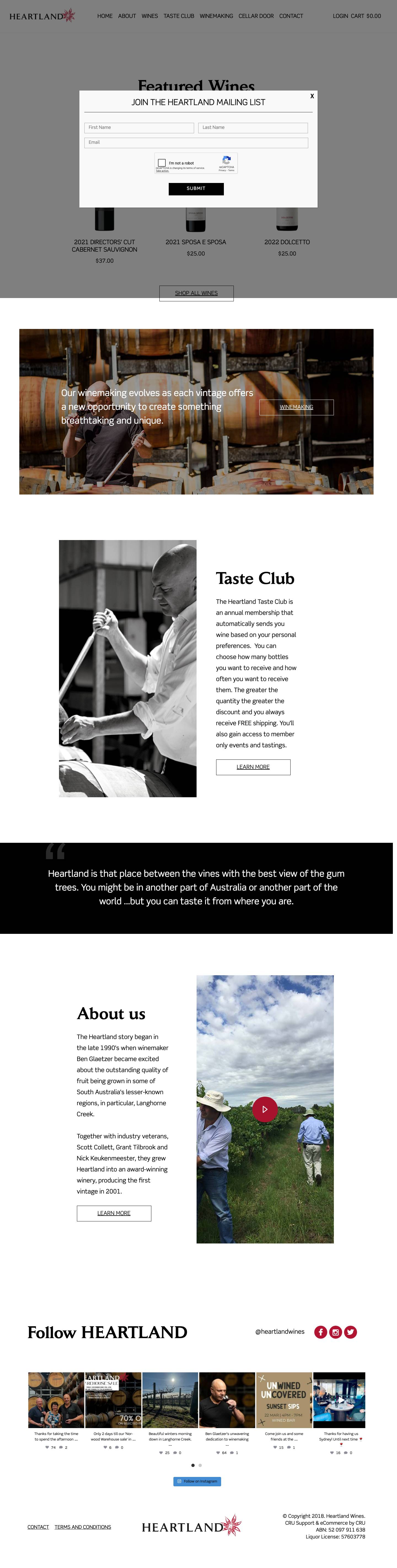 Heartland Wines - Full Screenshot