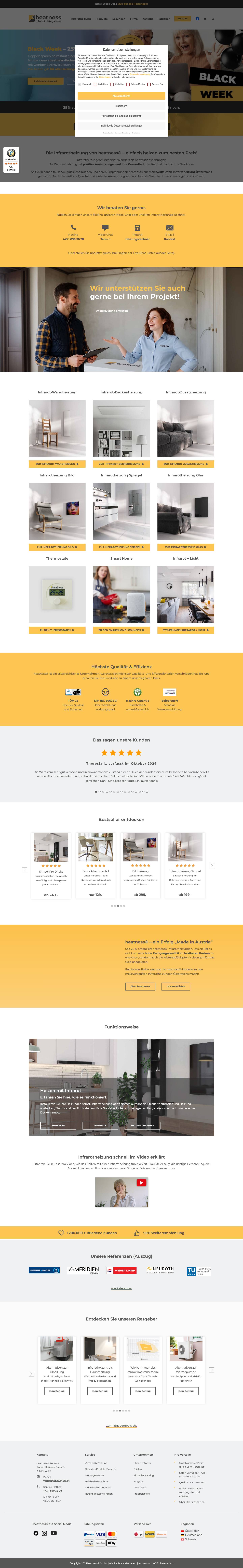 Infrarot-Heizsysteme von heatness® aus Österreich - Full Screenshot
