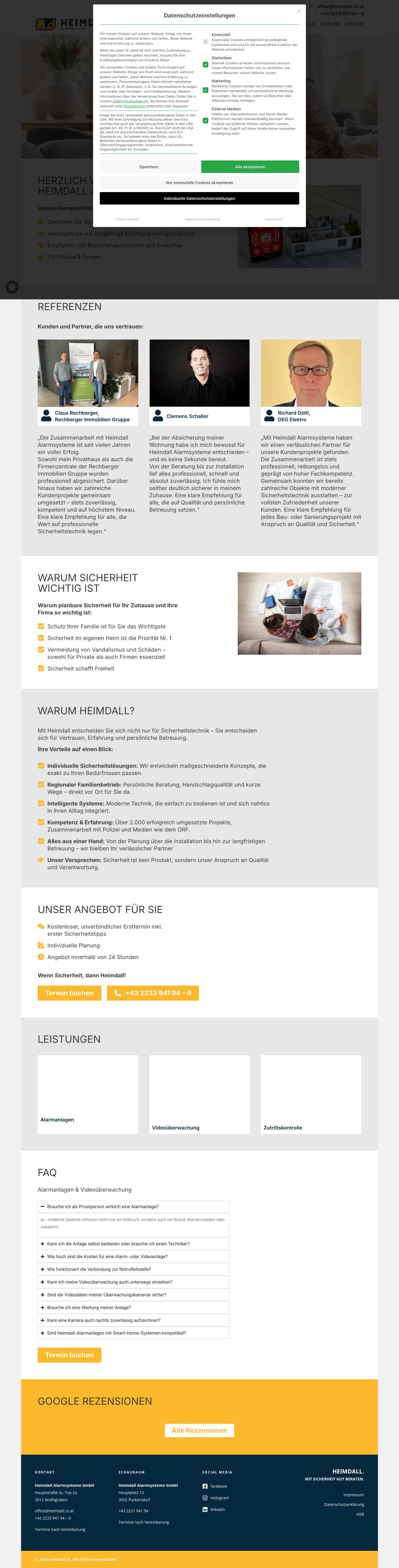 Startseite - Heimdall Alarmsysteme - Full Screenshot