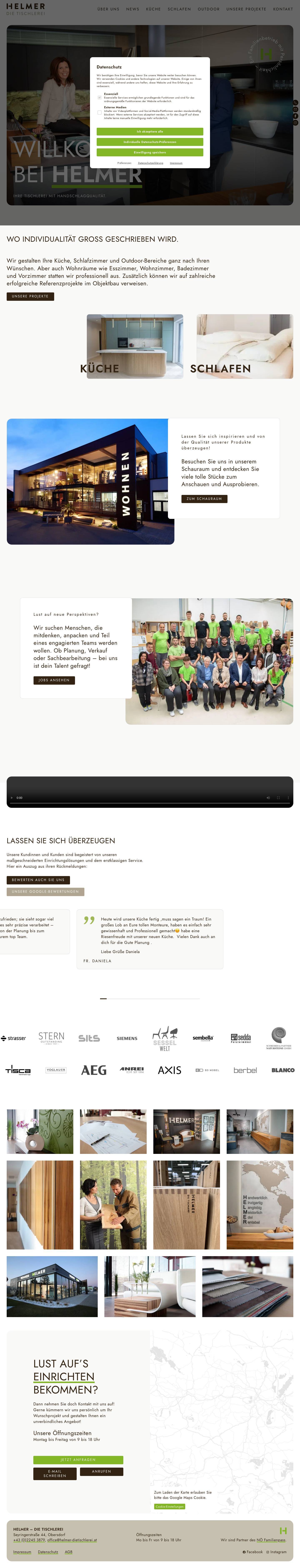 Helmer Tischlerei: Küchen & Möbel aus Niederösterreich - Full Screenshot