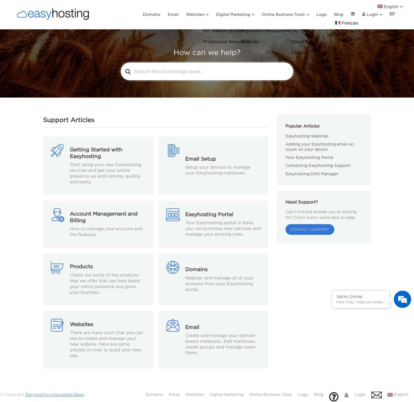 Easyhosting Knowledge Base - Help@Easyhosting - Full Screenshot