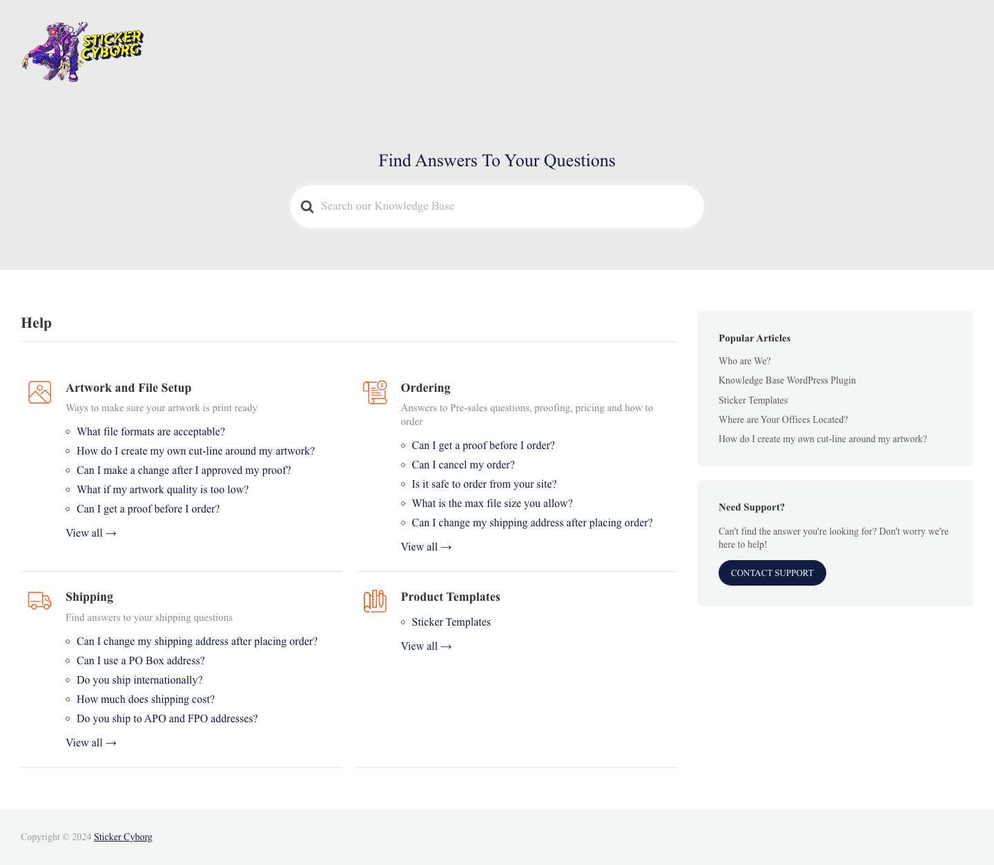 Sticker Cyborg Knowledge Base – Sticker Cyborg Knowledge Base - Full Screenshot