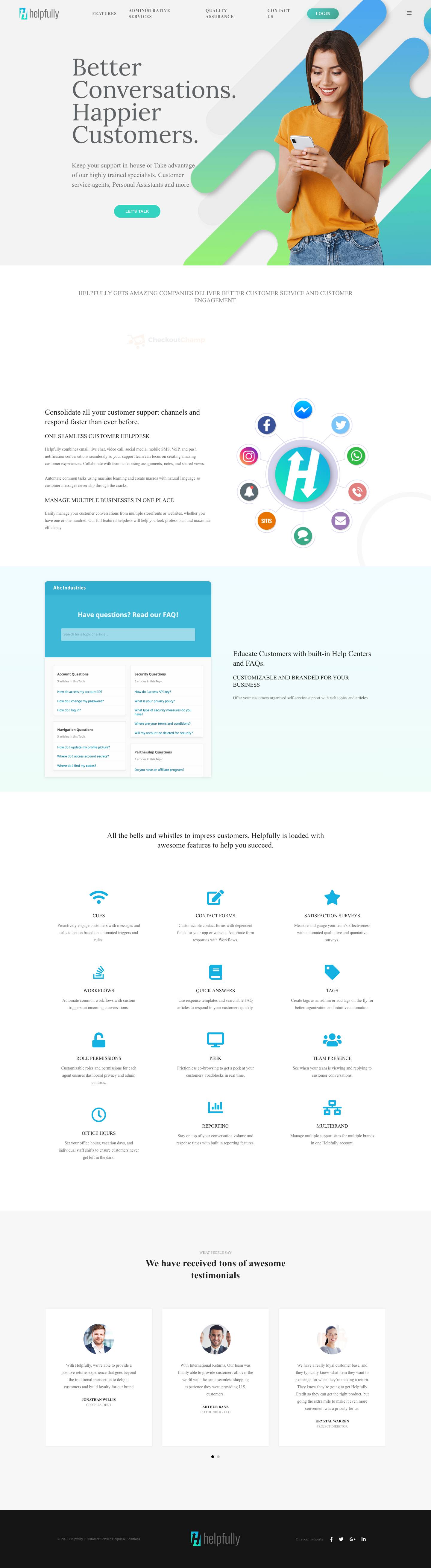 Helpfully | Customer Service Helpdesk Solutions - Full Screenshot