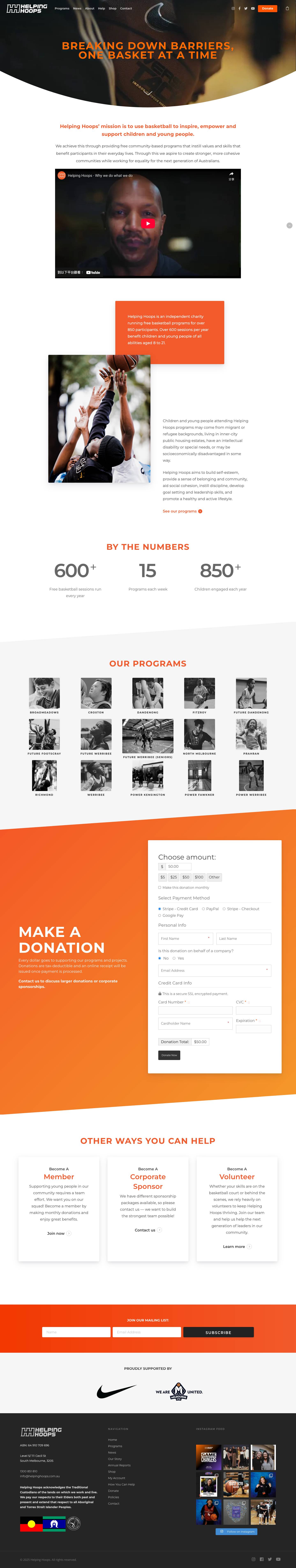 Home - Helping Hoops - Full Screenshot