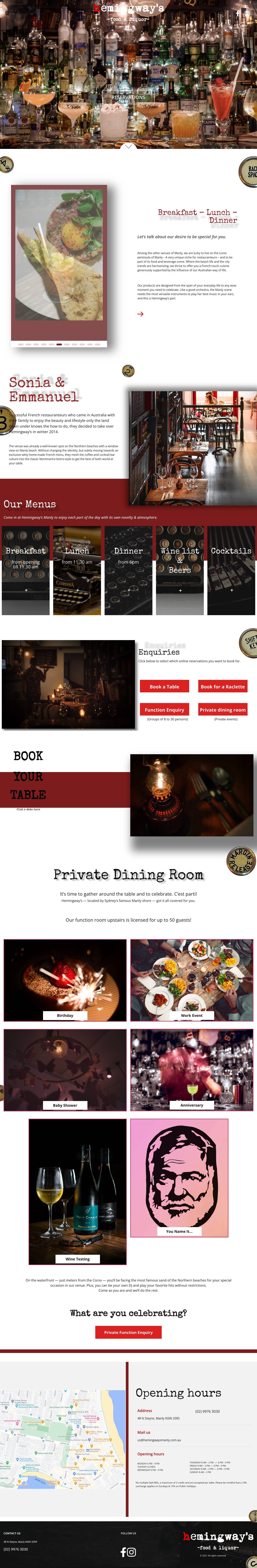 Home — Hemingway's Manly - Full Screenshot