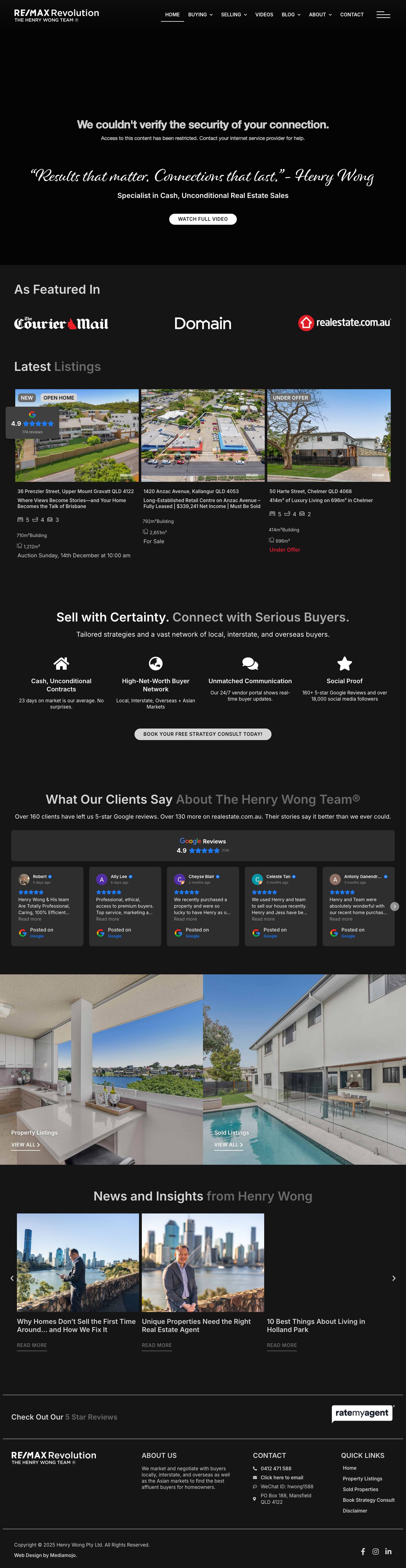 The Henry Wong Team® | Brisbane Real Estate Agent | RE/MAX - Full Screenshot