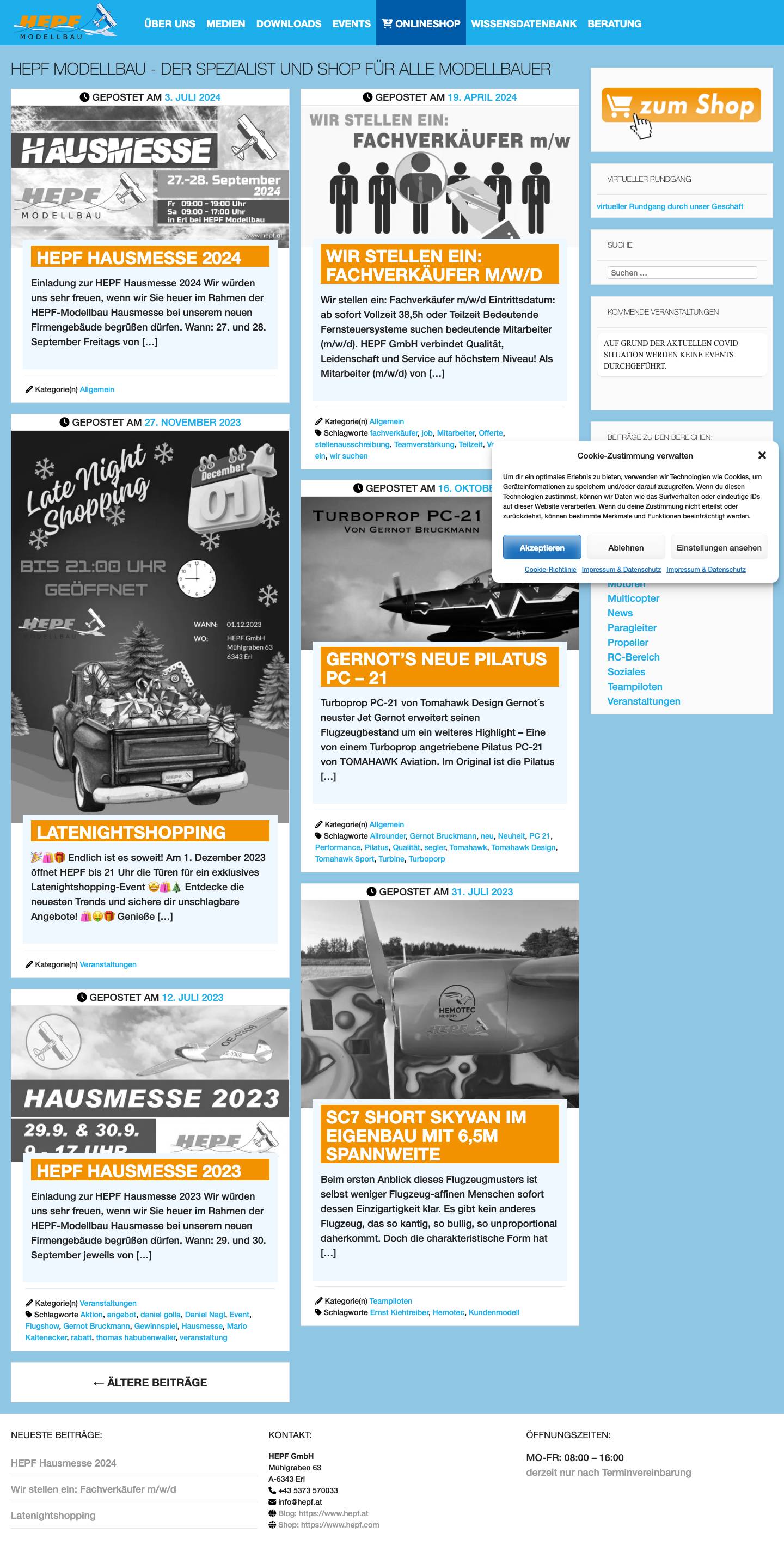 HEPF Modellbau - Der Modellbauspezialist - Full Screenshot