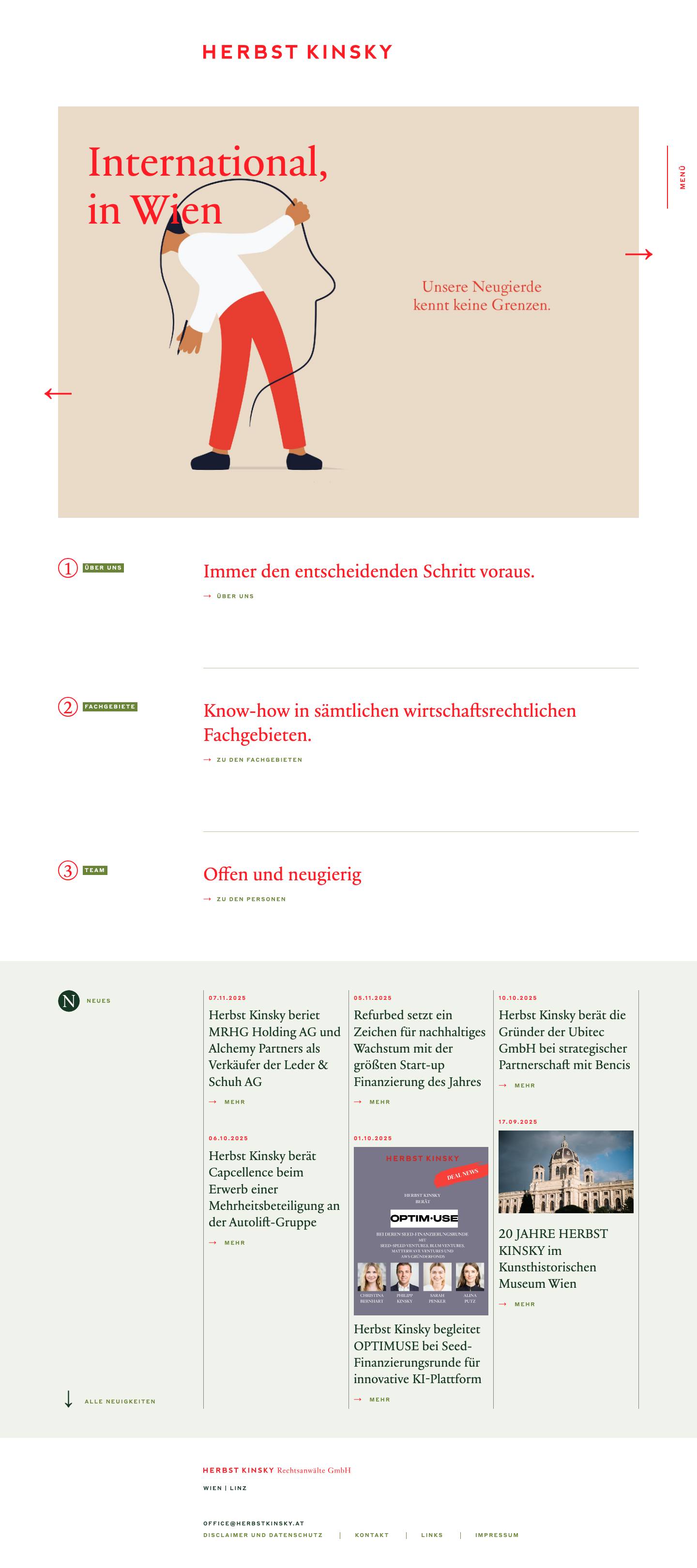 Herbst Kinsky Rechtsanwälte - Full Screenshot